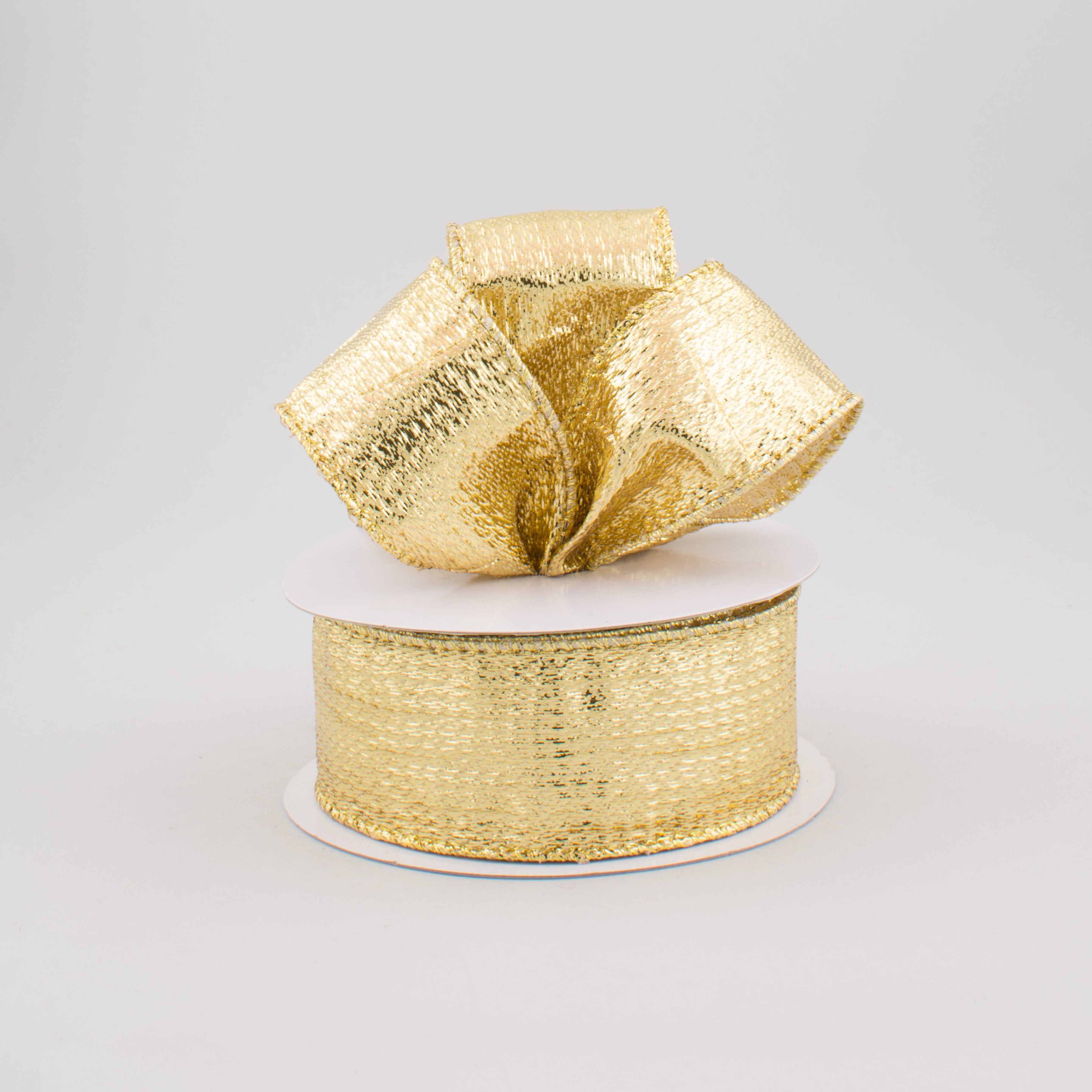 1.5" Metallic Lamé Ribbon: Gold (10 Yards) Lifestyle Photo