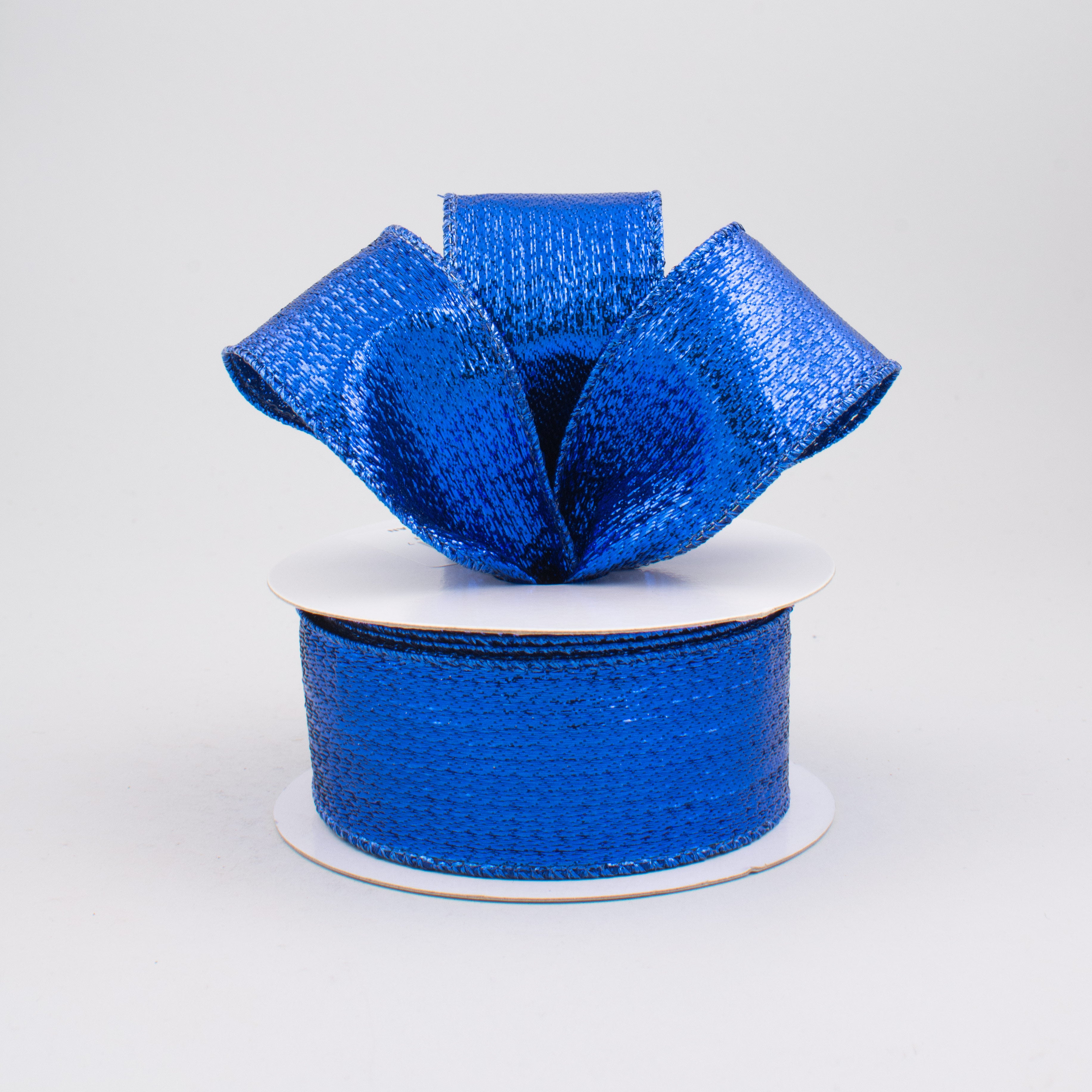 1.5" Metallic Lamé Ribbon: Royal Blue (10 Yards) Lifestyle Photo