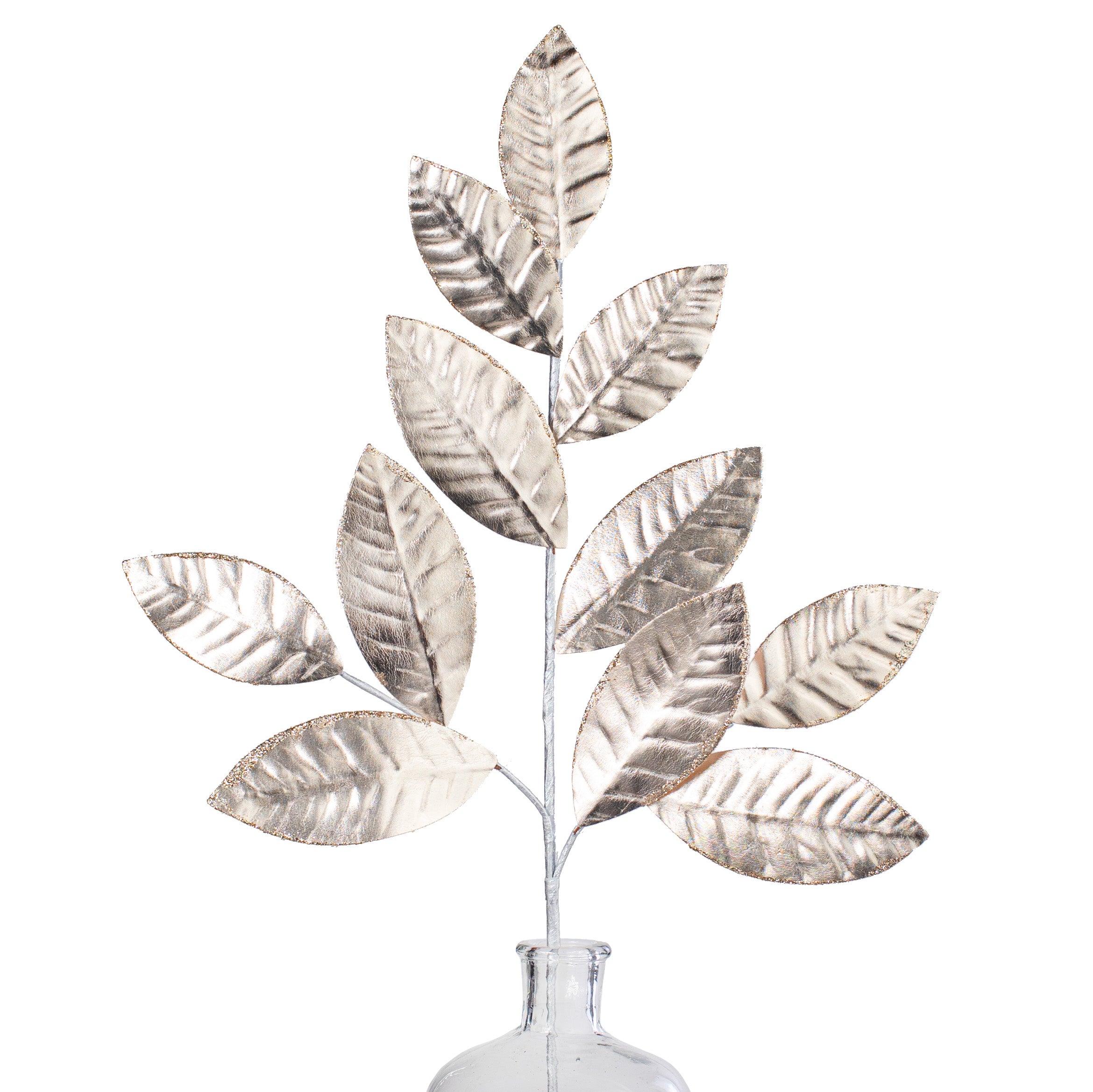 25" Metallic Magnolia Leaves Spray: Champagne Item Number: 85733CH