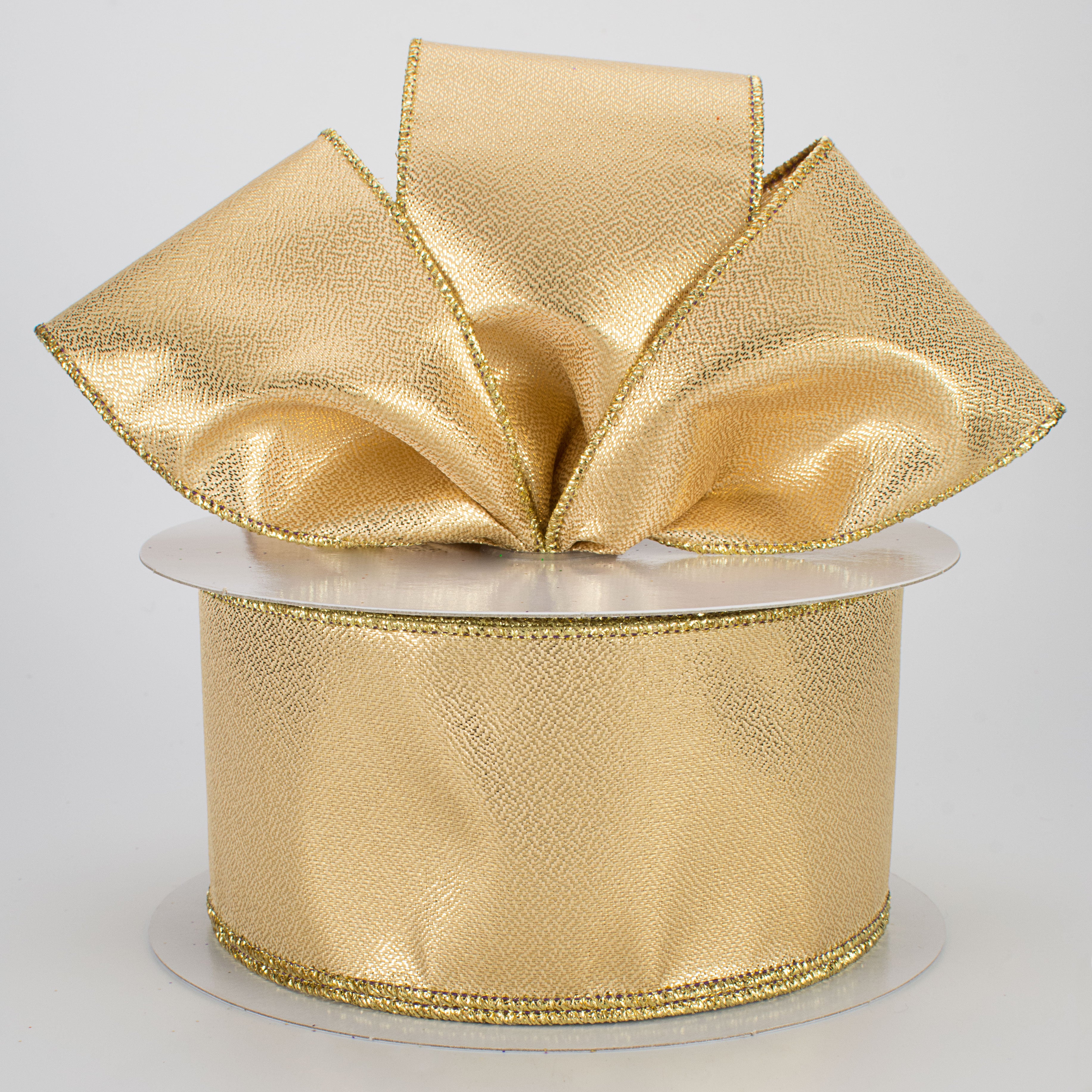 2.5" Metallic Ribbon: Gold (100 Feet) Lifestyle Photo