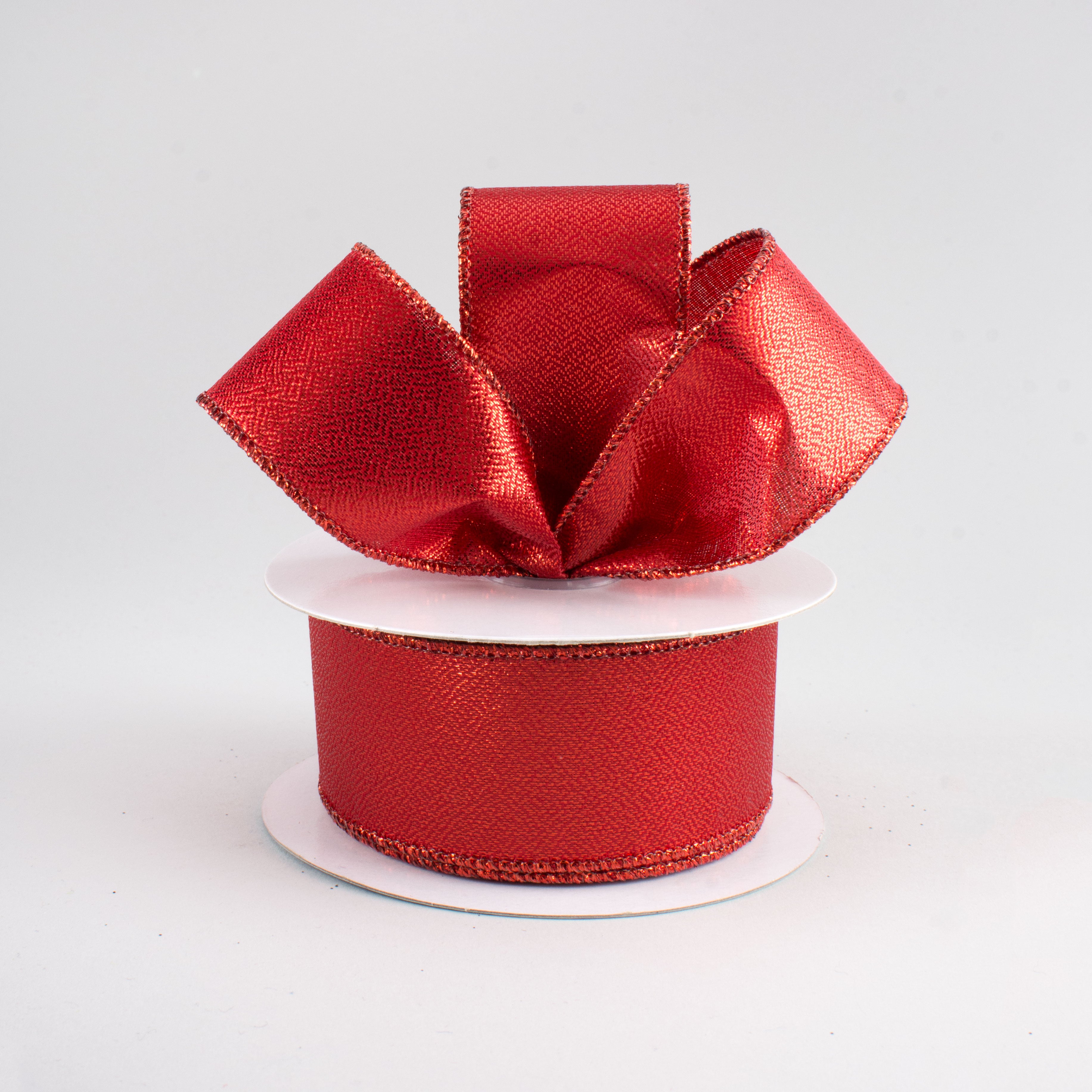 1.5" Metallic Ribbon: Red (10 Yards) Lifestyle Photo