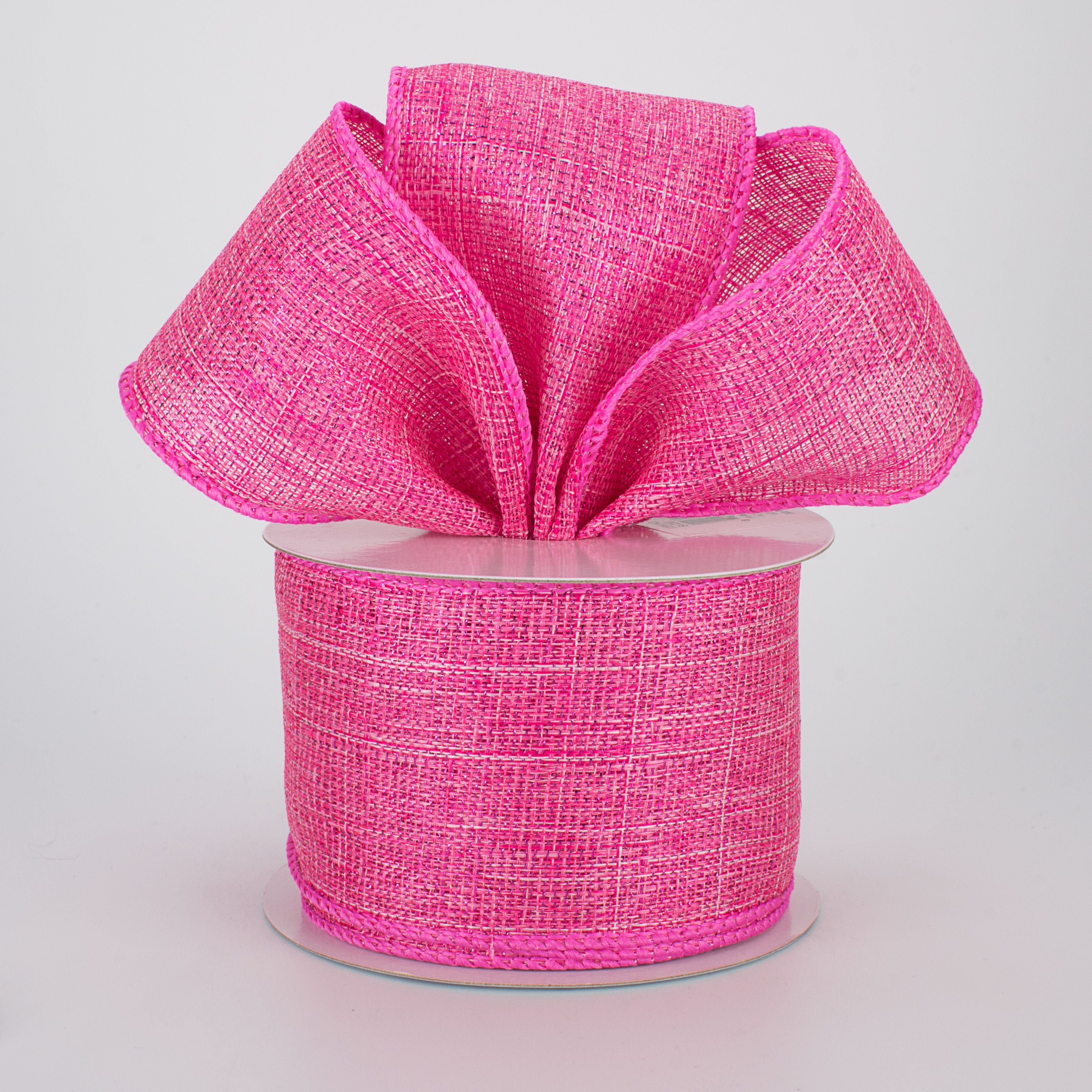 2.5" Metallic Royal Canvas Ribbon: Fuchsia Pink (10 Yards) Lifestyle Photo