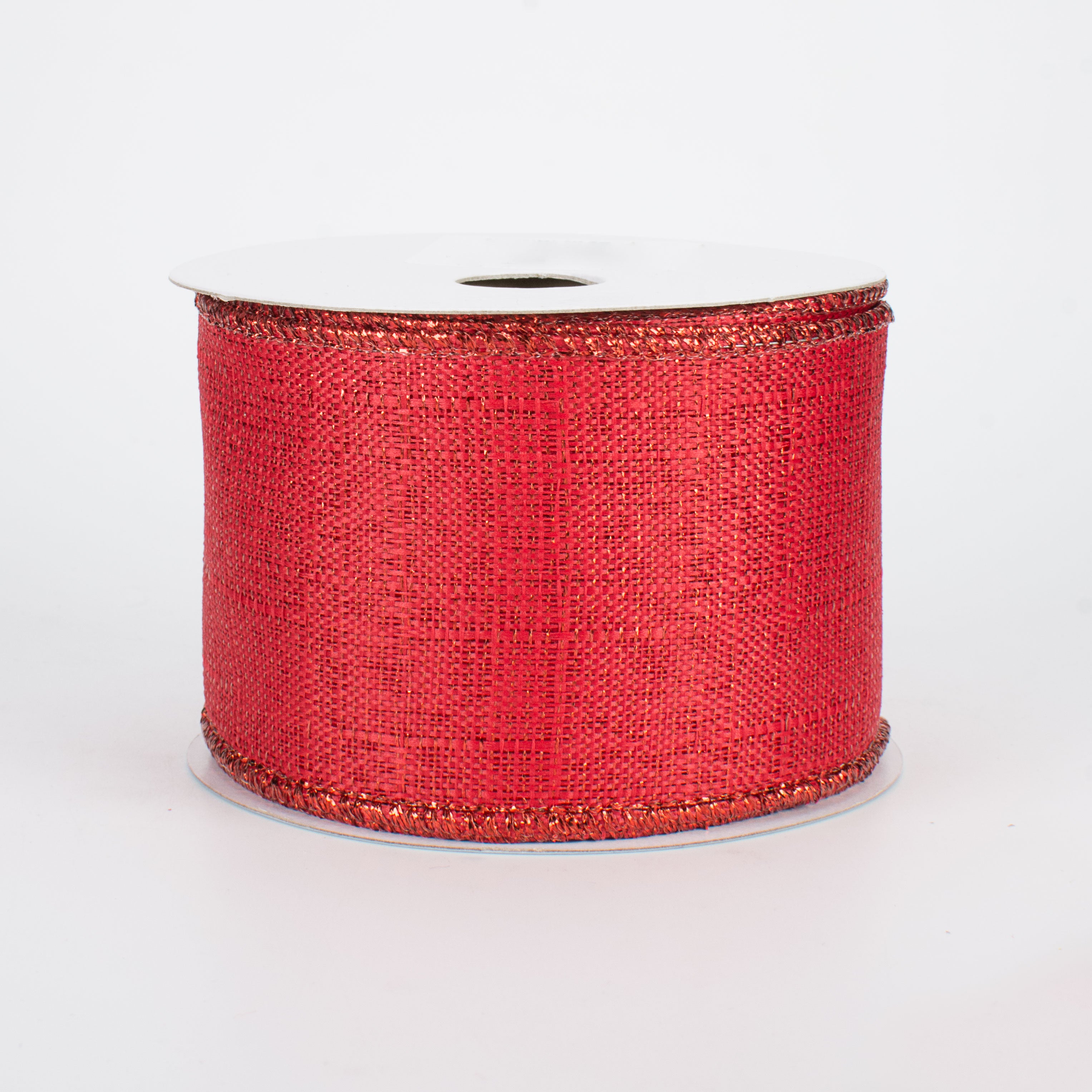 2.5" Metallic Royal Canvas Ribbon: Red (10 Yards)