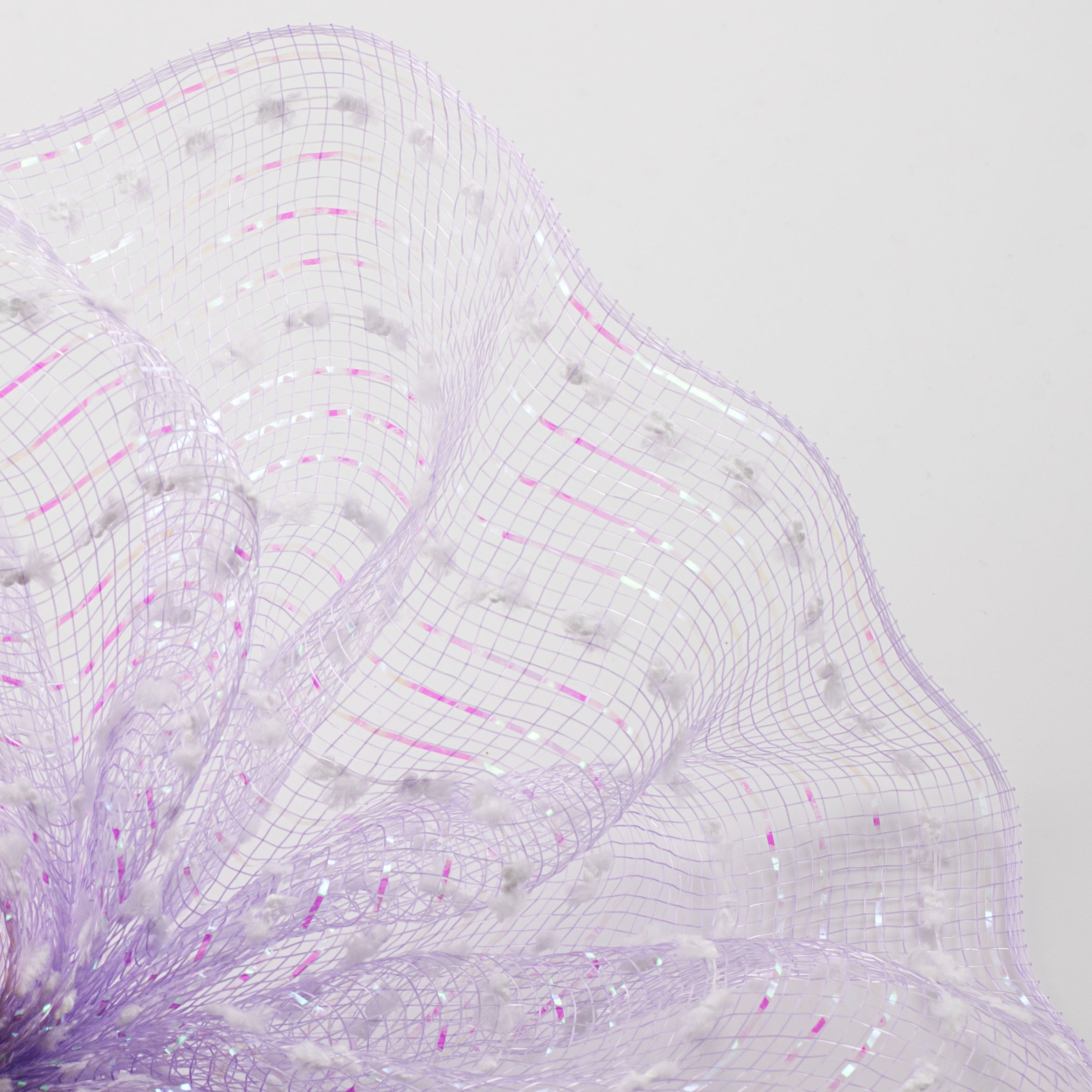 10" Metallic Snowball Mesh: Lavender & Iridescent Lifestyle Photo
