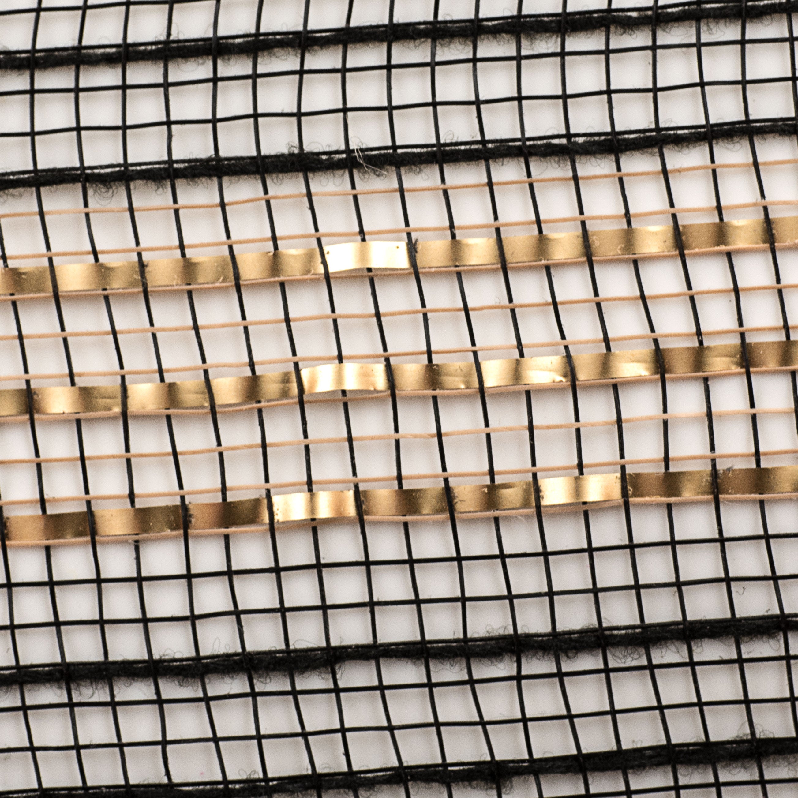 10" Metallic Stripe Fabric Mesh: Black & Gold detail photo 3