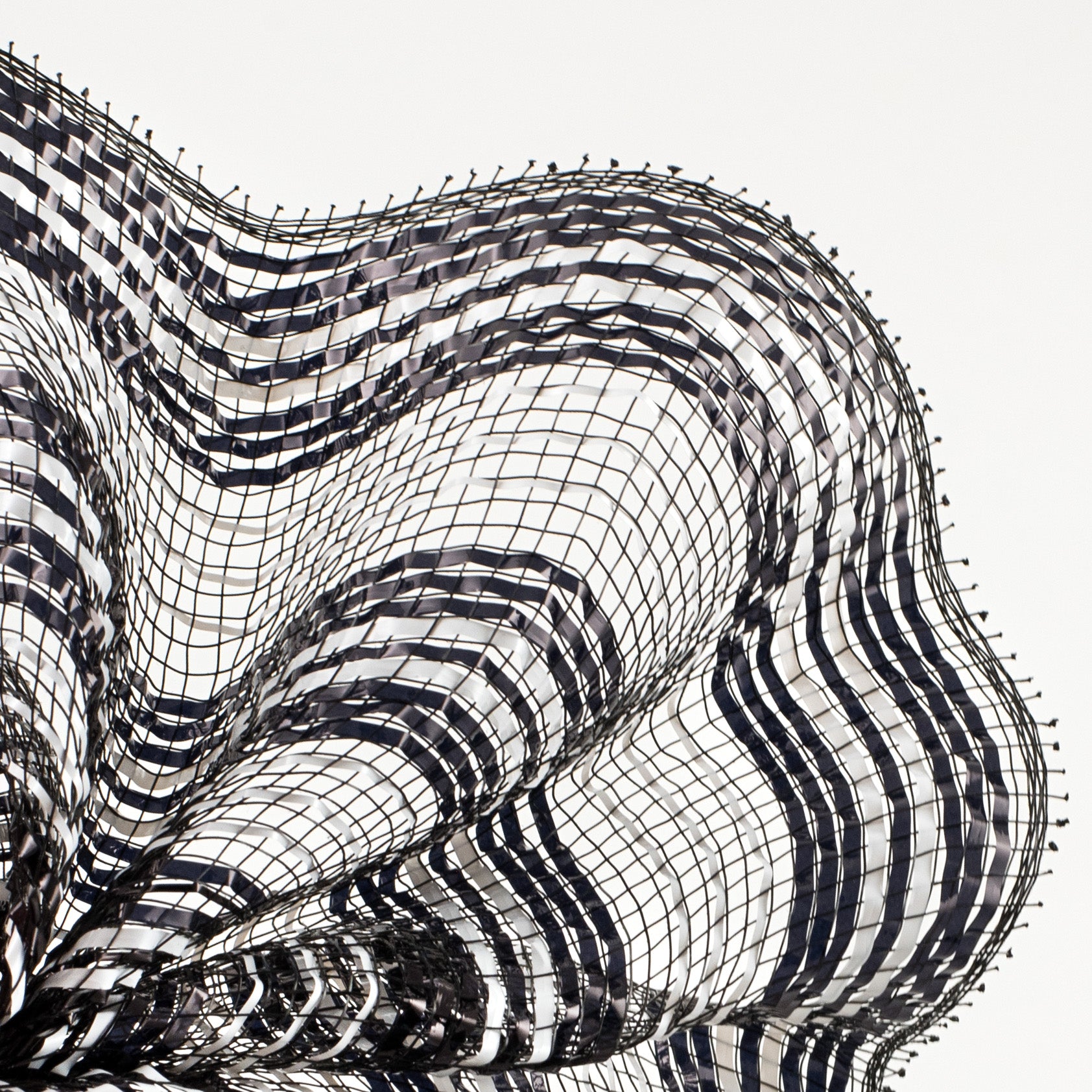 10" Metallic Stripe Mesh: Black & White Lifestyle Photo