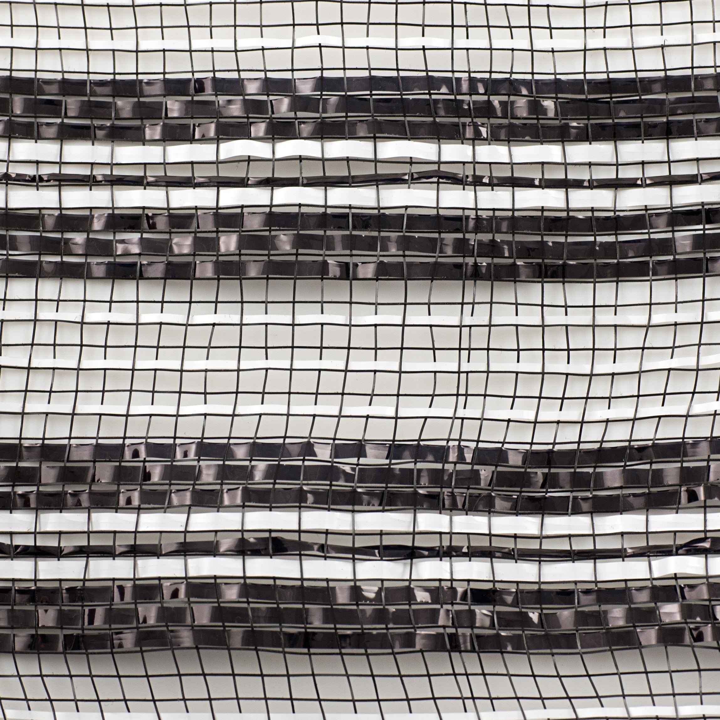 10" Metallic Stripe Mesh: Black & White detail photo 3