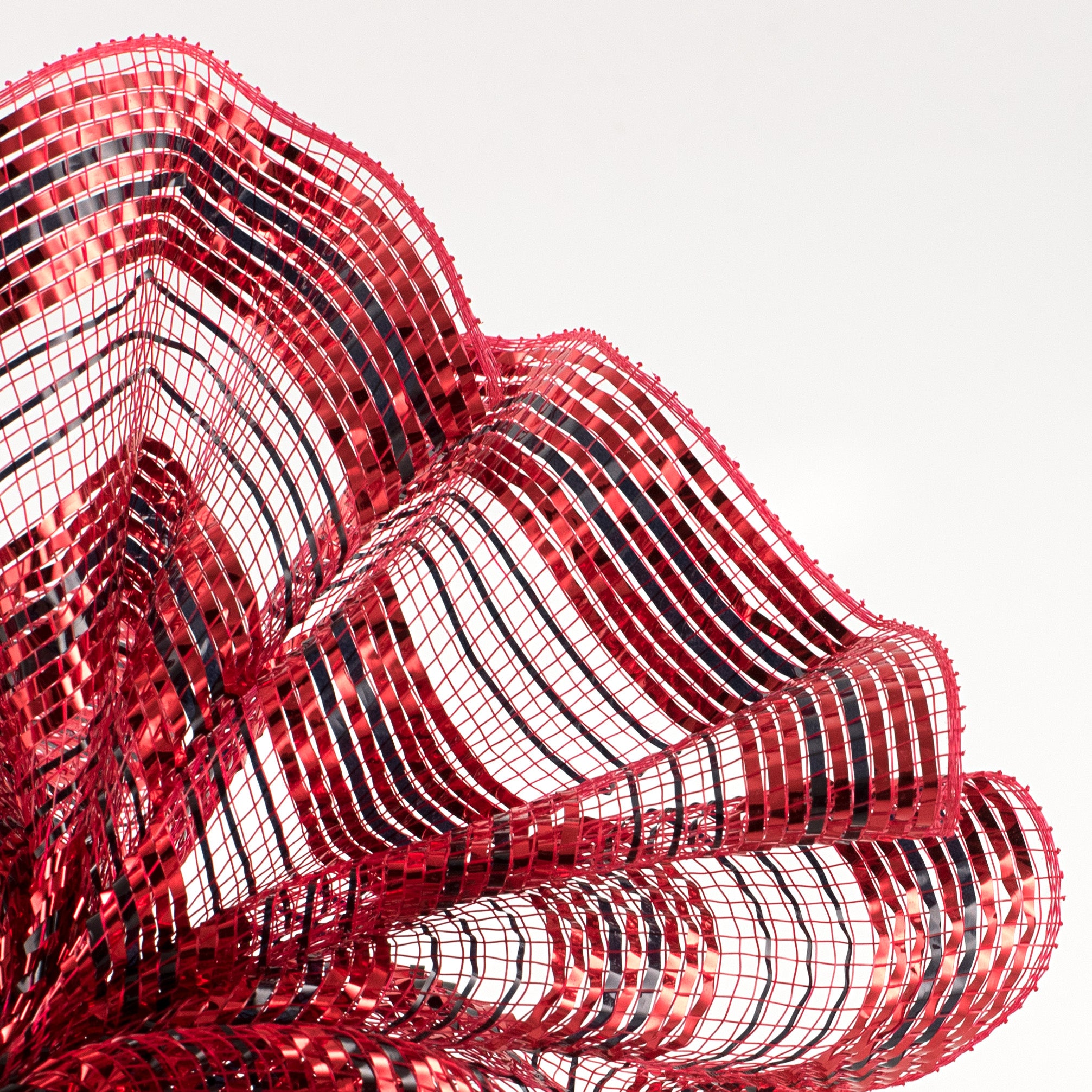 10" Metallic Stripe Mesh: Red, Dark Red, Black Lifestyle Photo