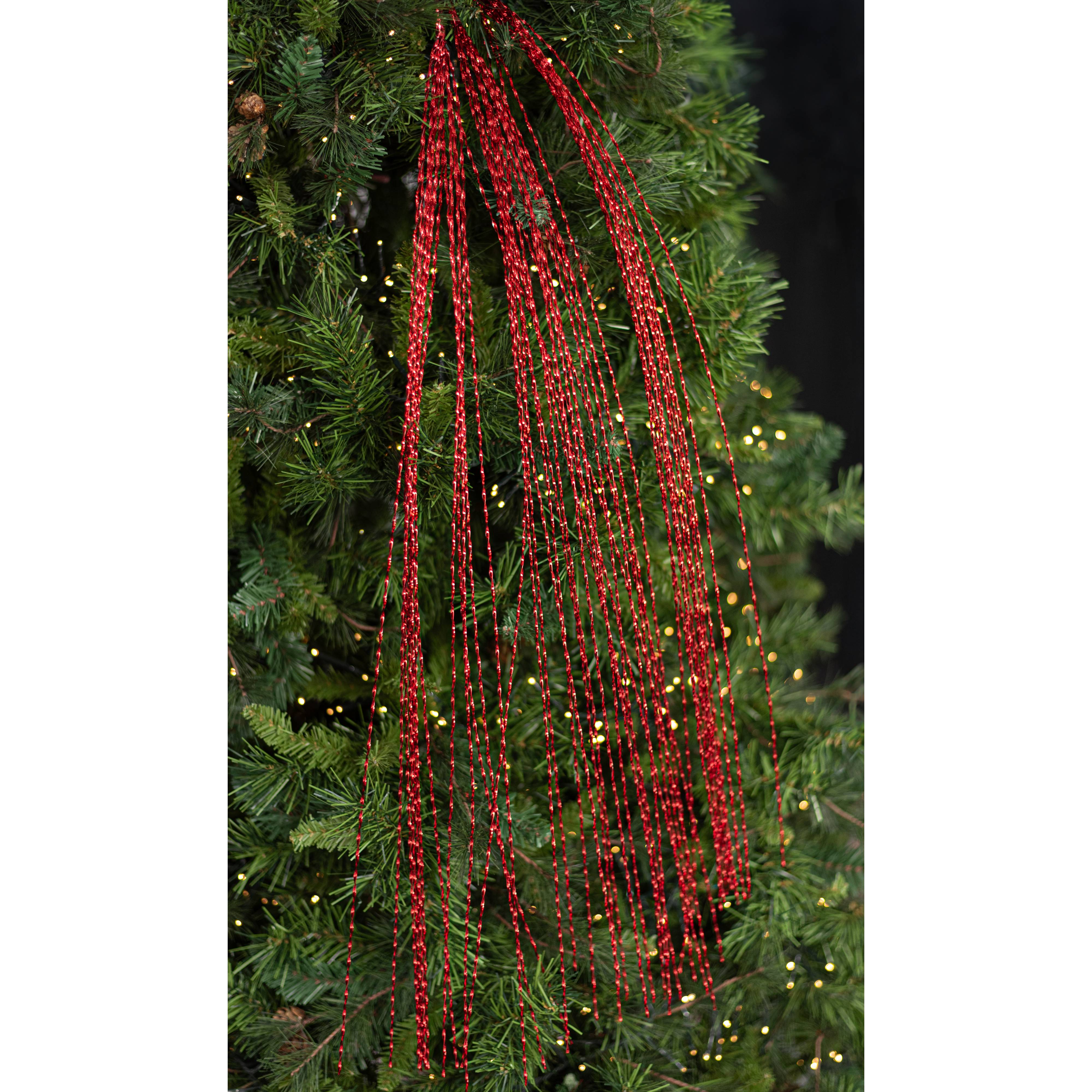 48" Metallic Twisted Grass Spray: Red Lifestyle Photo