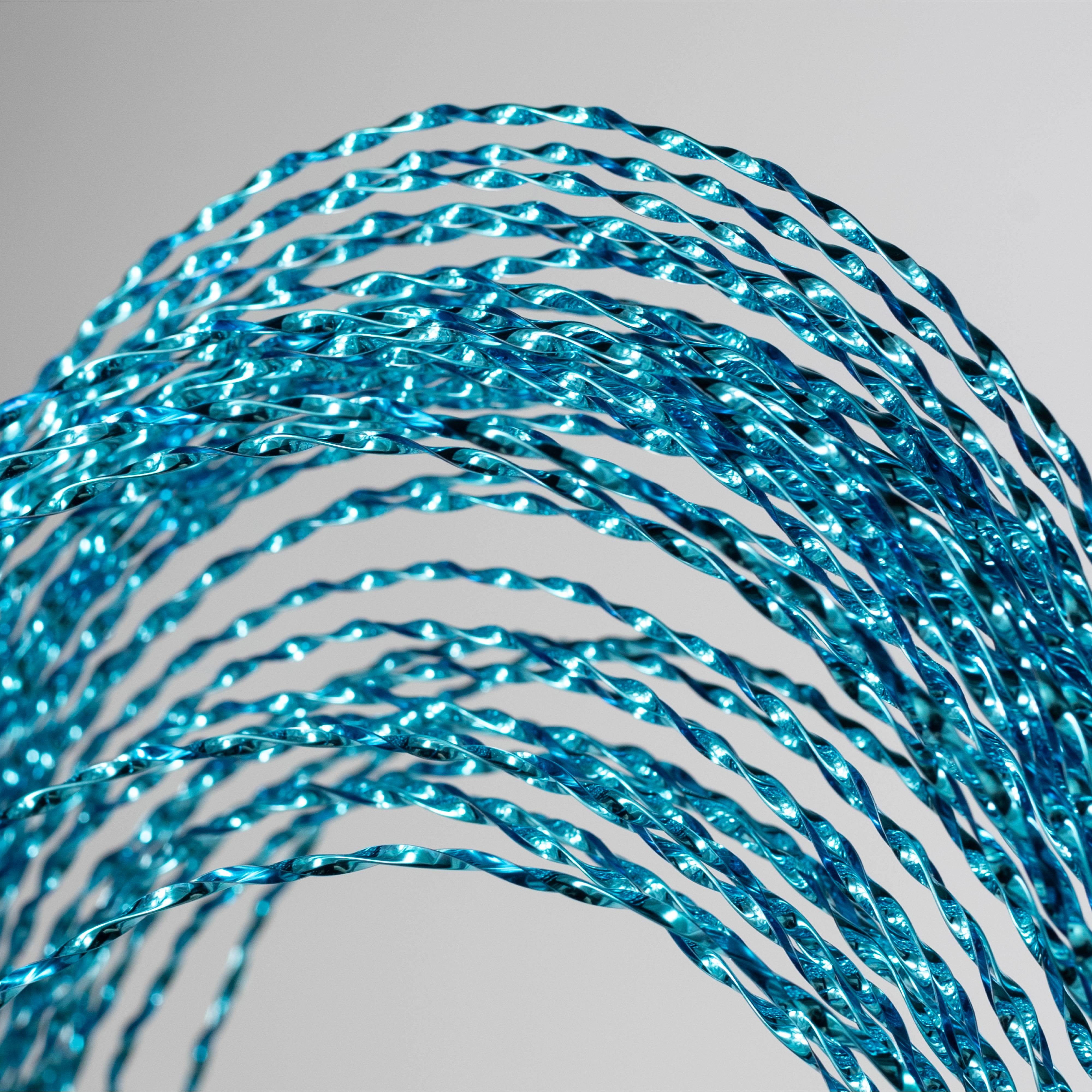 48" Metallic Twisted Grass Spray: Turquoise Aqua Blue detail photo 4