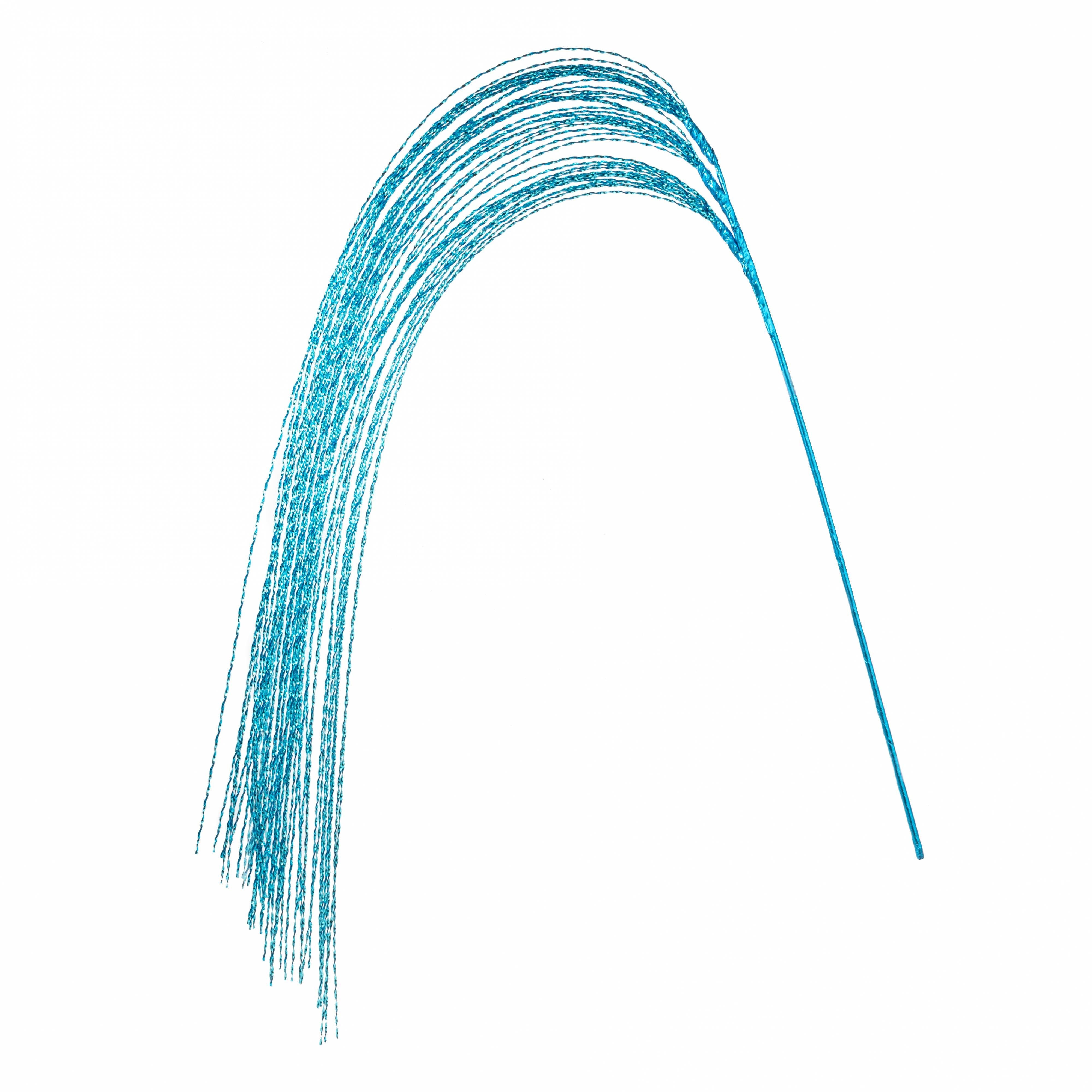48" Metallic Twisted Grass Spray: Turquoise Aqua Blue Item Number: XS120288
