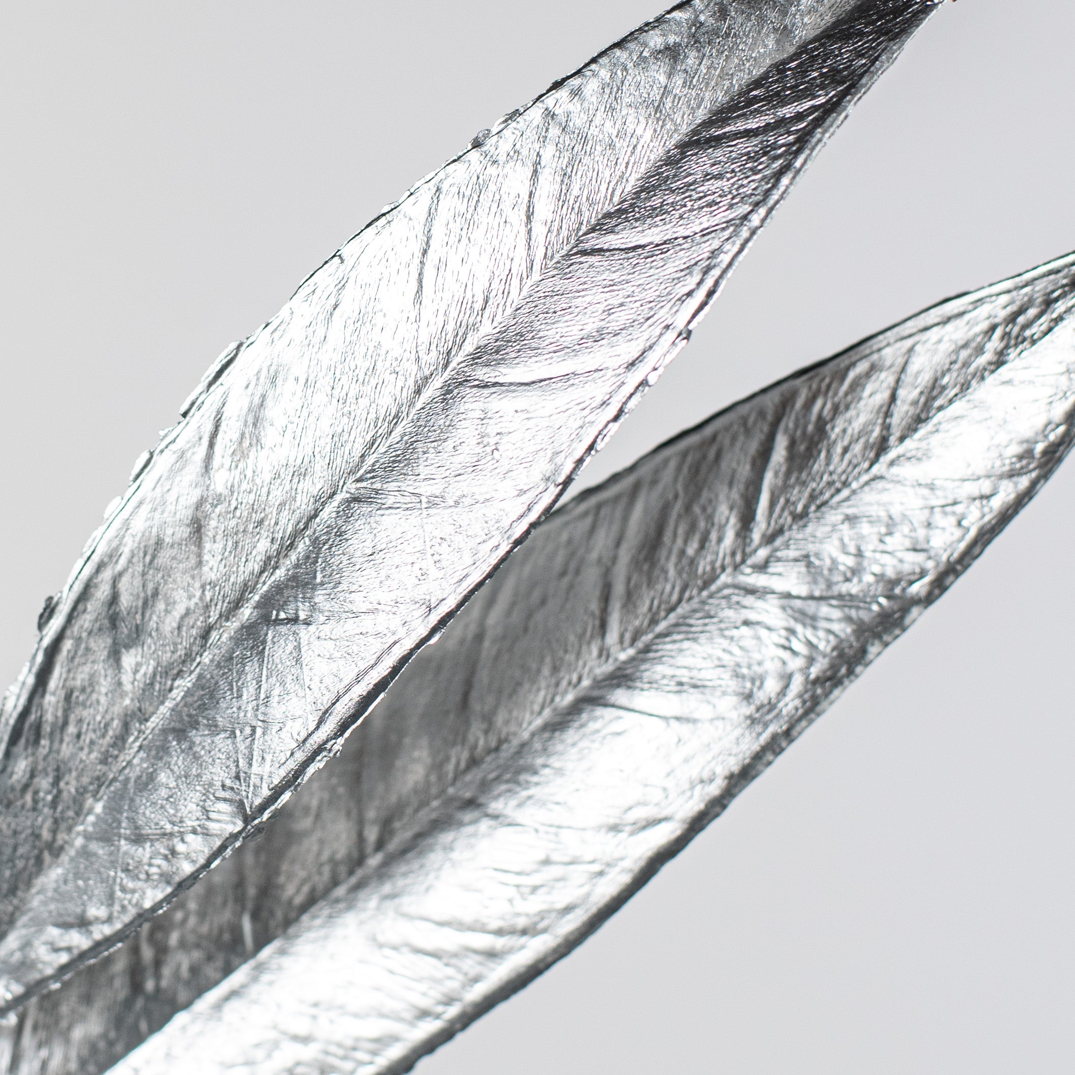 23" Metallic White Willow Leaf Spray: Silver Lifestyle Photo