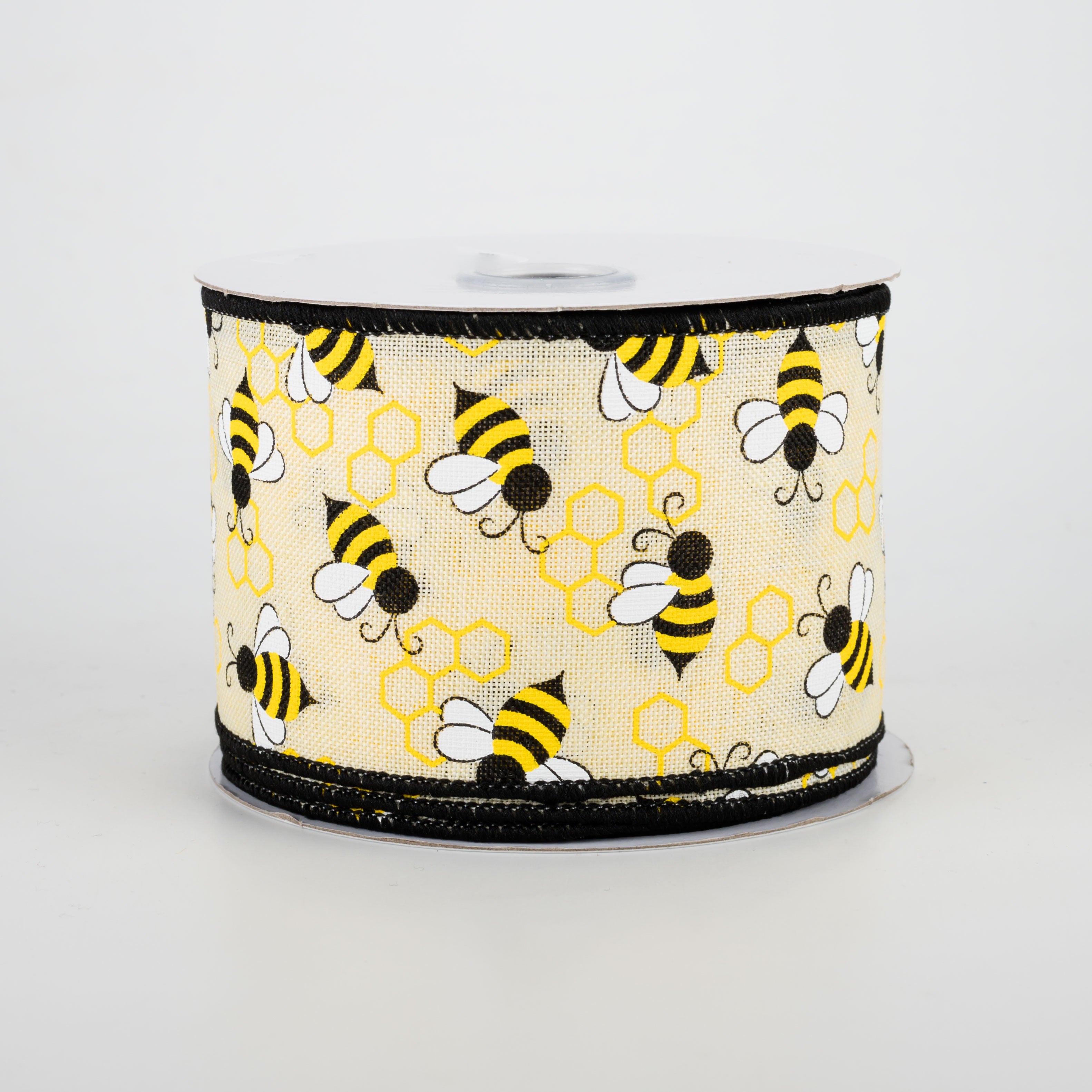2.5" Mini Bumblebees Ribbon: Cream (10 Yards)