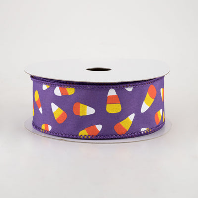 1.5" Mini Candy Corn Ribbon: Purple (10 Yards)