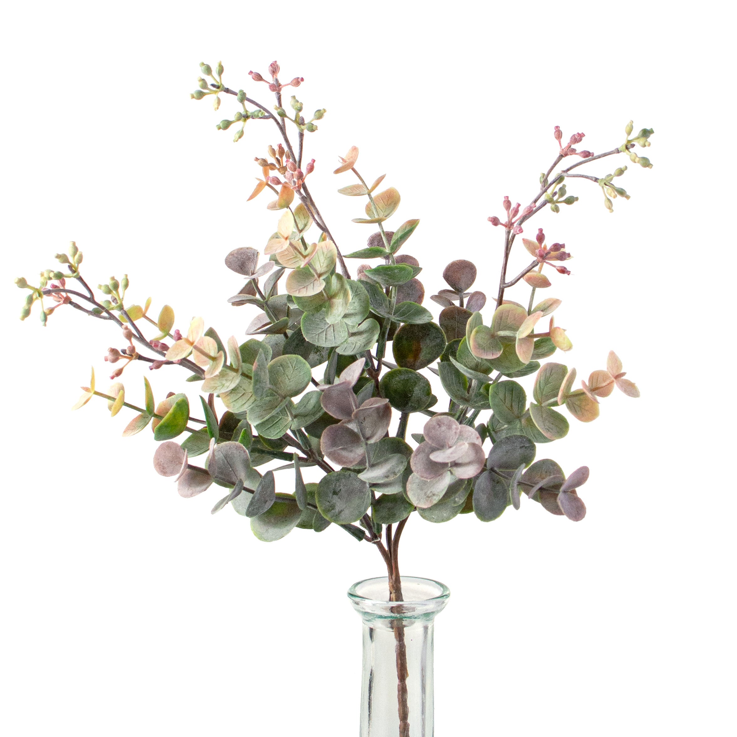 11" Mini Eucalyptus Bush: Olive Green & Burgundy Item Number: FG551447
