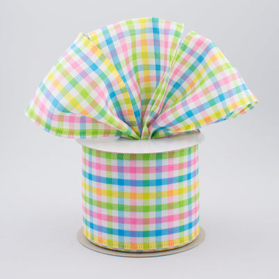 2.5" Mini Pastel Gingham Check Ribbon (10 Yards) Lifestyle Photo