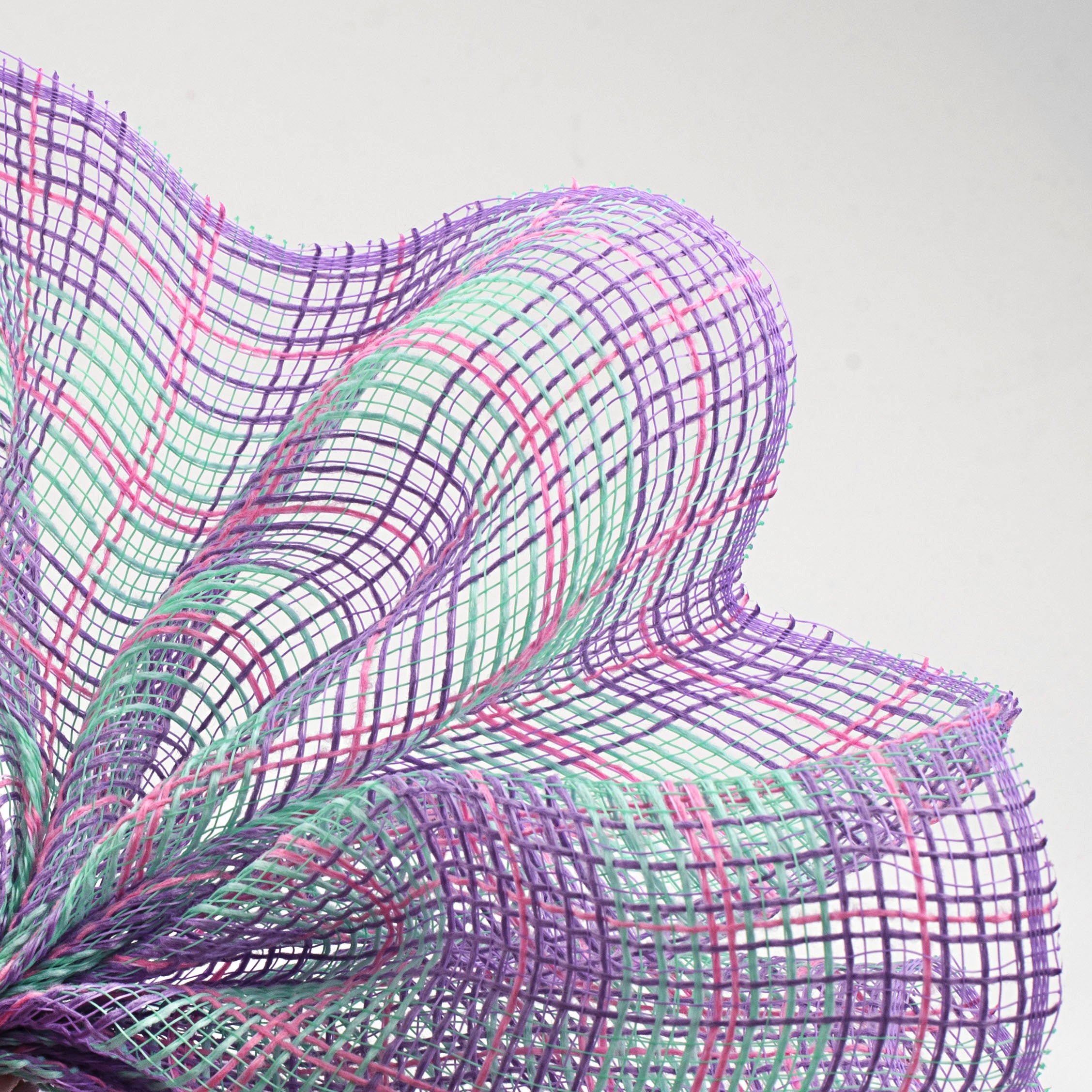 10" Mini Plaid Mesh: Lavender, Mint, Light Pink Lifestyle Photo