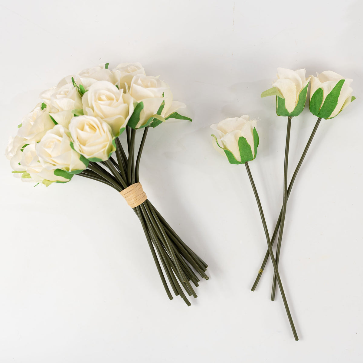 9" Mini Rose Bundle: Cream detail photo 5