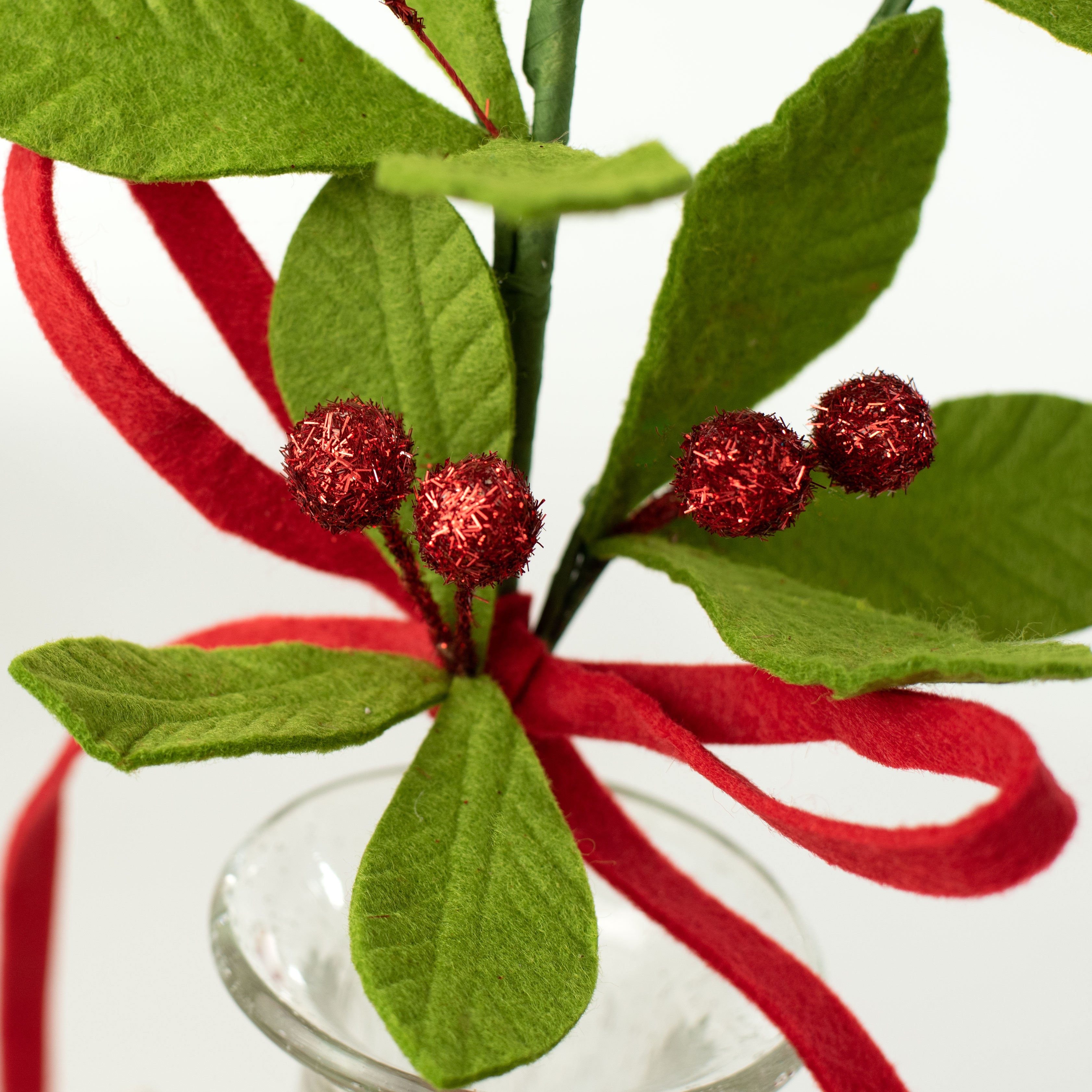 28" Mistletoe & Holly Berry Branch Lifestyle Photo