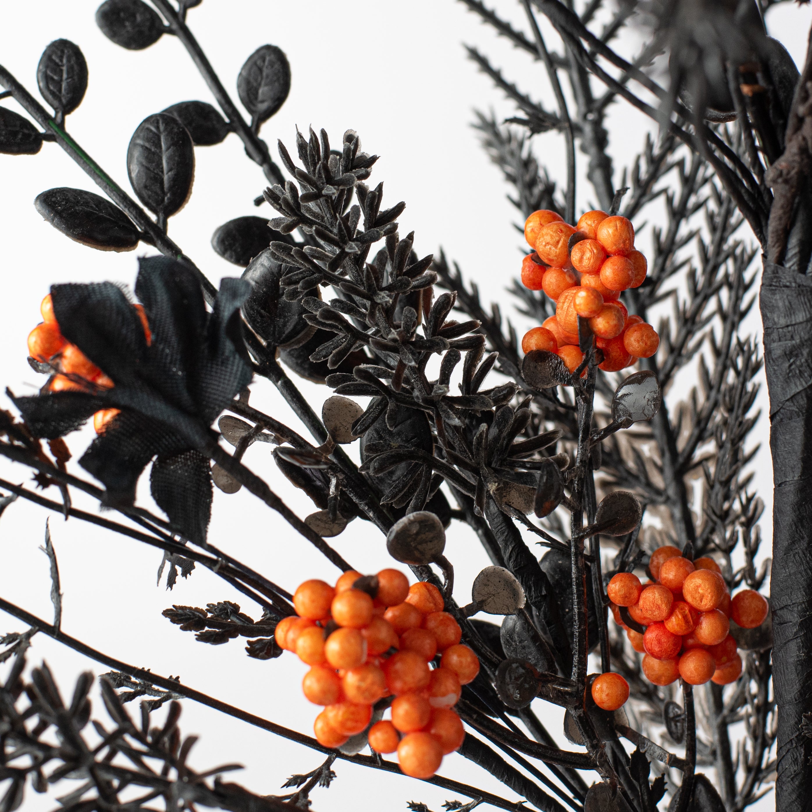 24" Mixed Floral Filler Spray: Black & Orange Lifestyle Photo