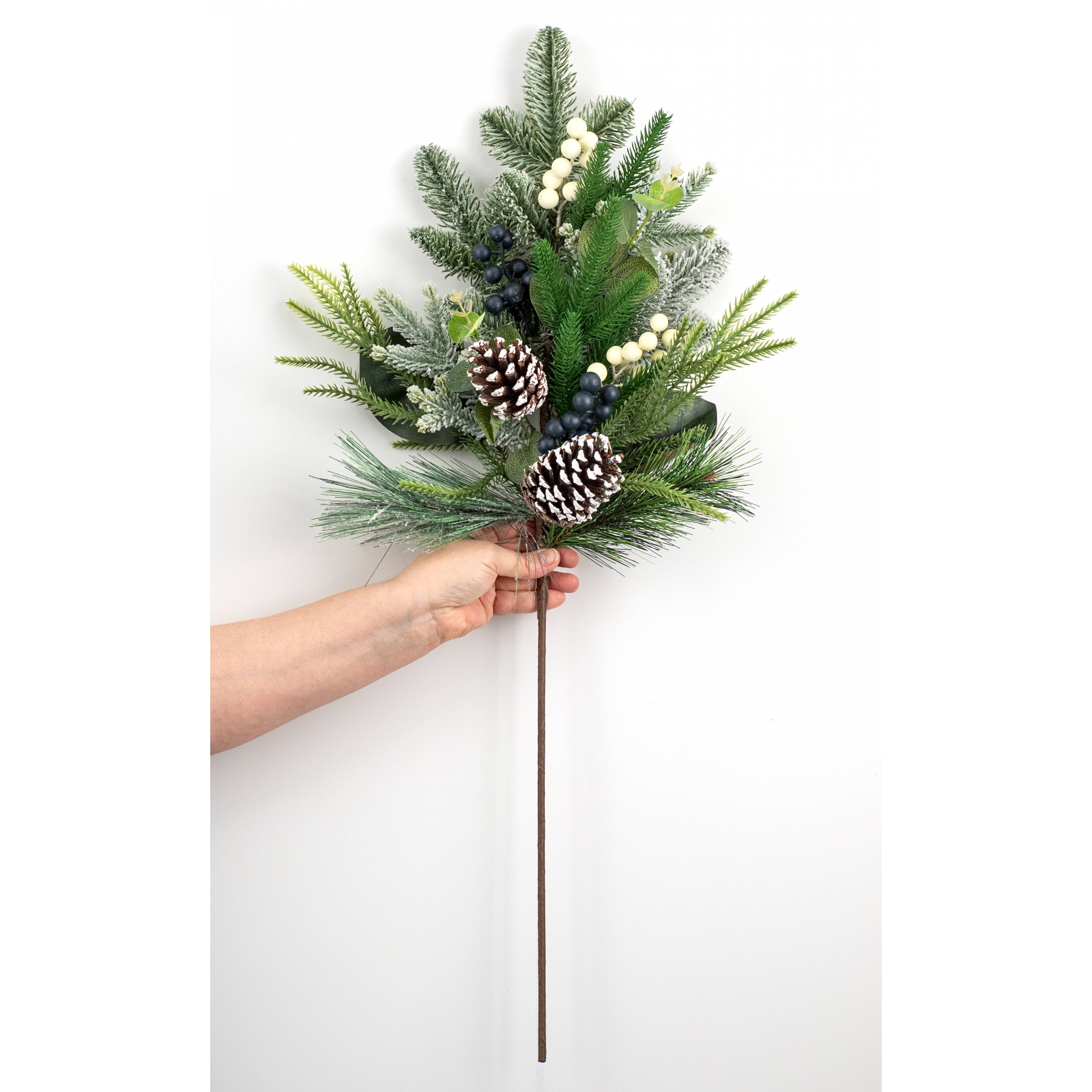 30" Mixed Pine, Berries & Pinecone Spray detail photo 3
