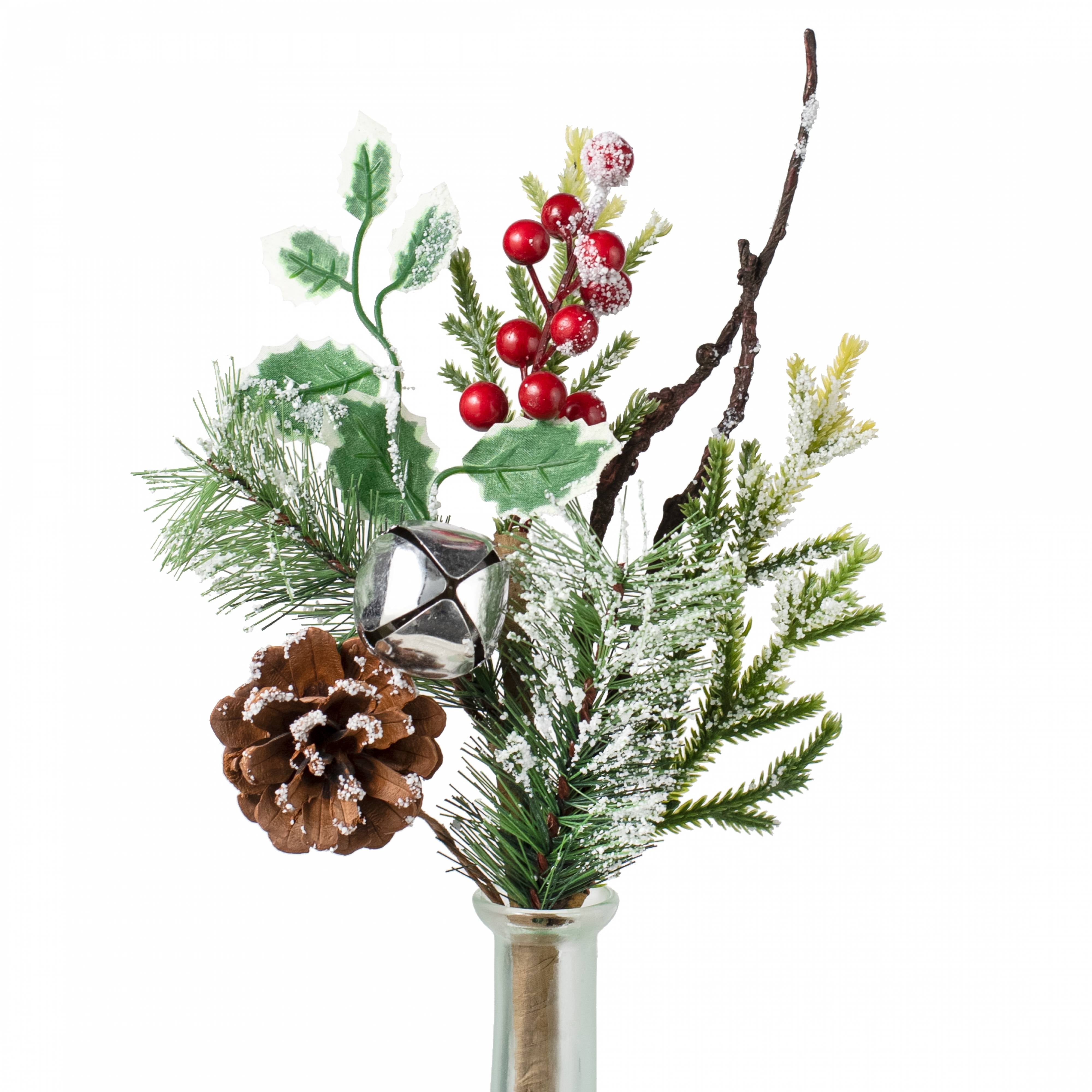 14" Mixed Pine, Berry & Jingle Bell Pick Item Number: 64352