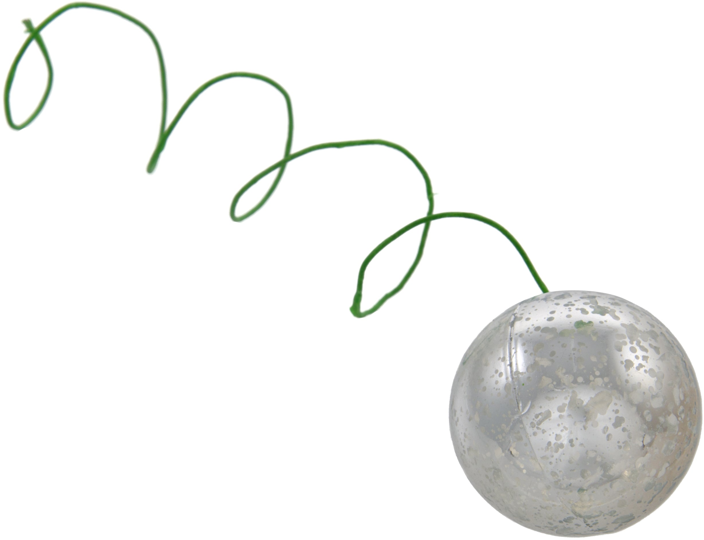 30MM Antique Look Ball Ornament On Wire: Mercury Silver (72) Lifestyle Photo