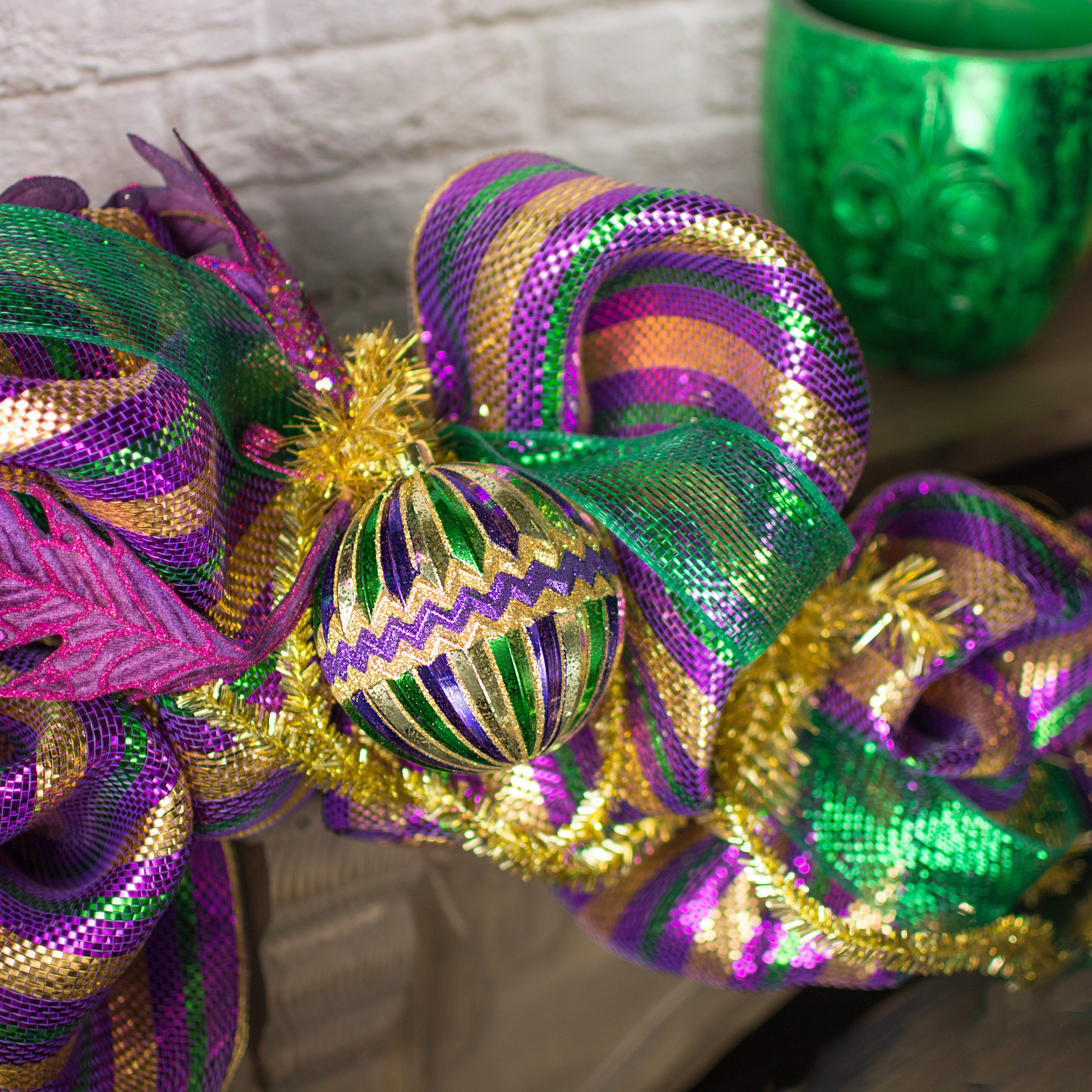 100MM Antique Stripe Chevron Ball: Mardi Gras Lifestyle Photo