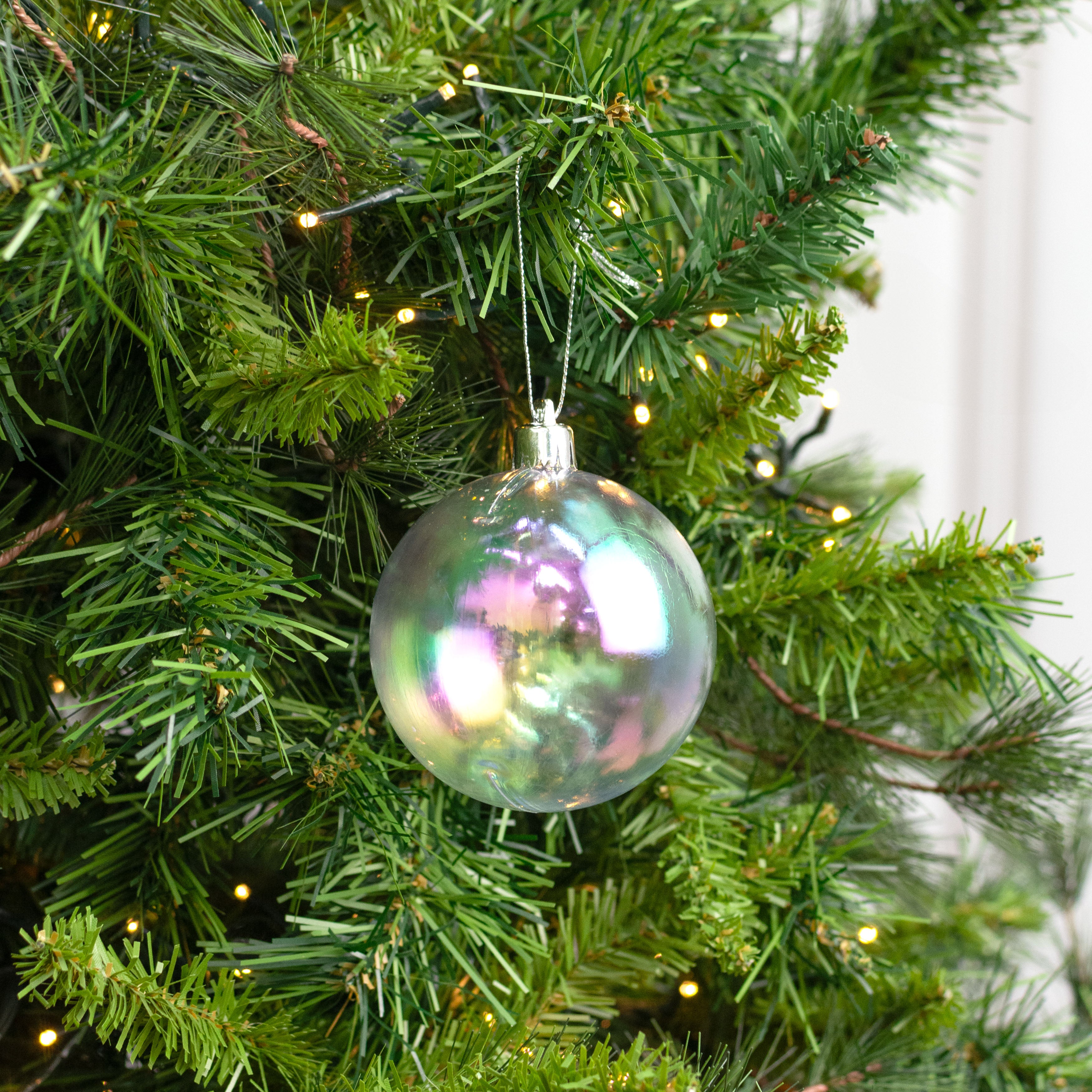 80mm Ball Ornament: Iridescent Clear Bubble Lifestyle Photo