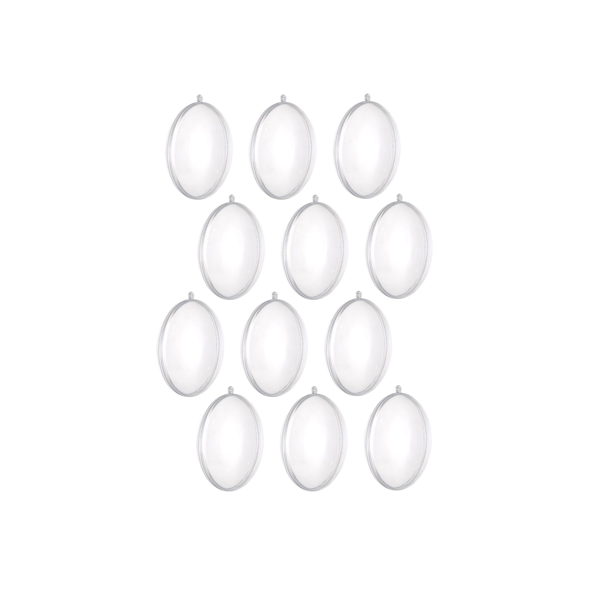 70MM Clear Fillable Oval Flat Ball Ornament: Set of 12 detail photo 3