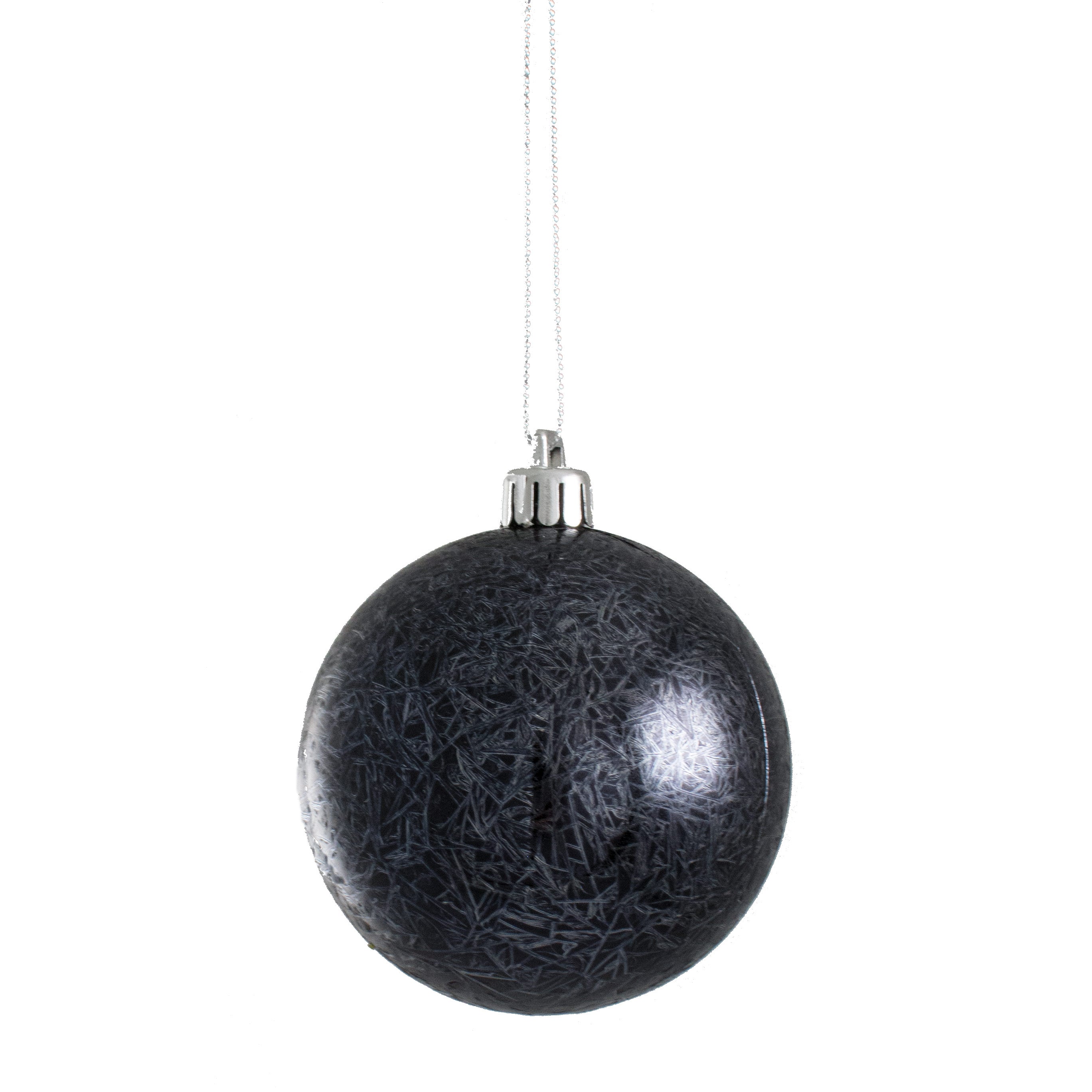 80MM Feather Smooth Ball Ornament: Black Item Number: XH101702
