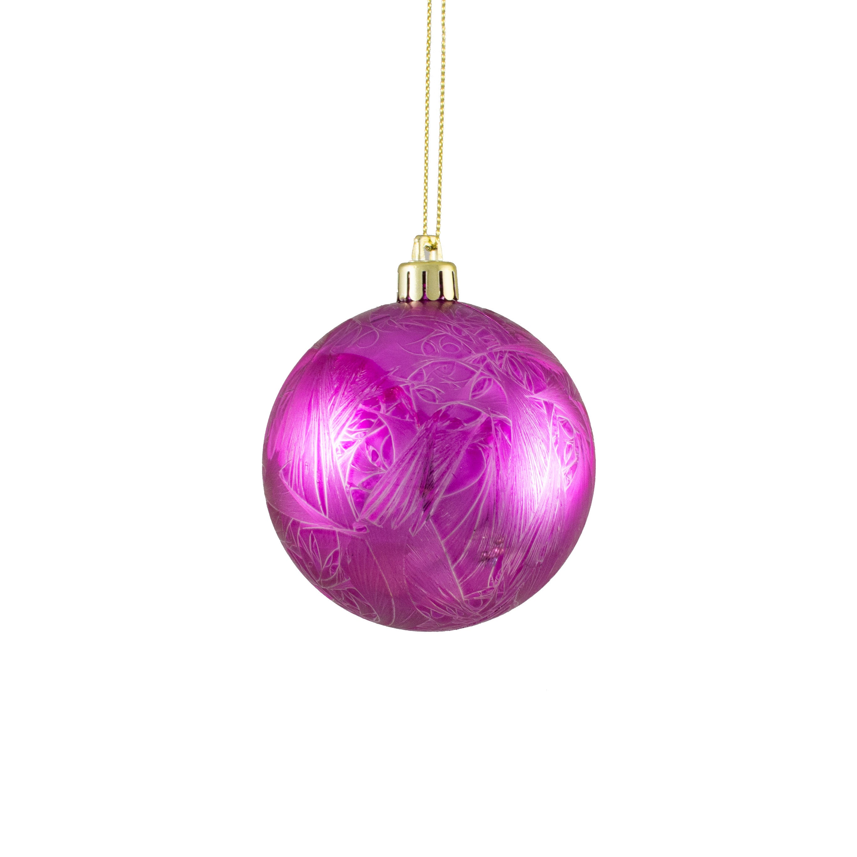 80MM Feather Smooth Ball Ornament: Fuchsia Item Number: XH101707