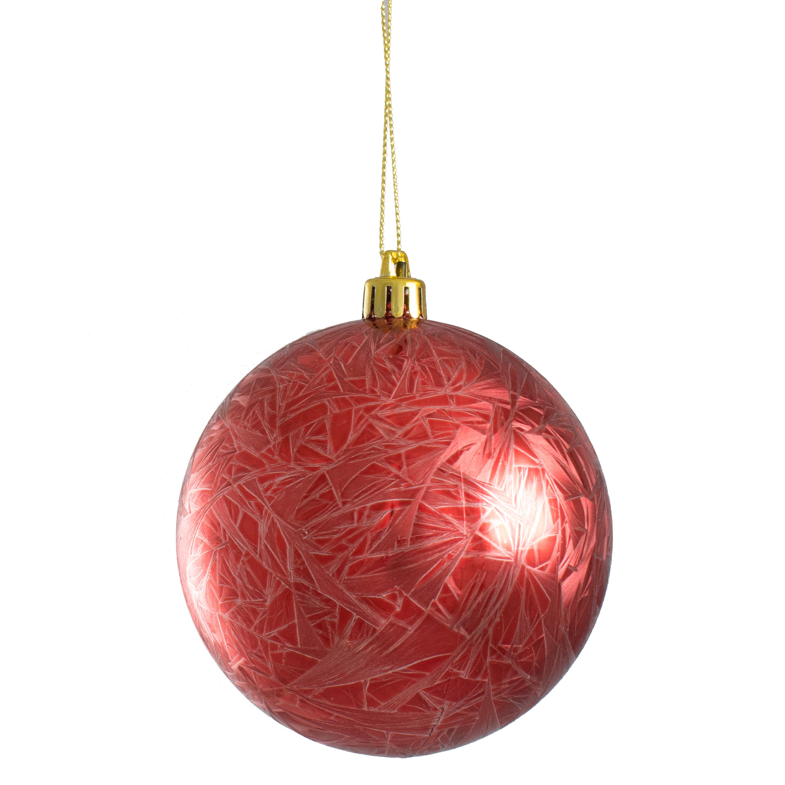 100MM Feather Smooth Ball Ornament: Red Item Number: XH101824