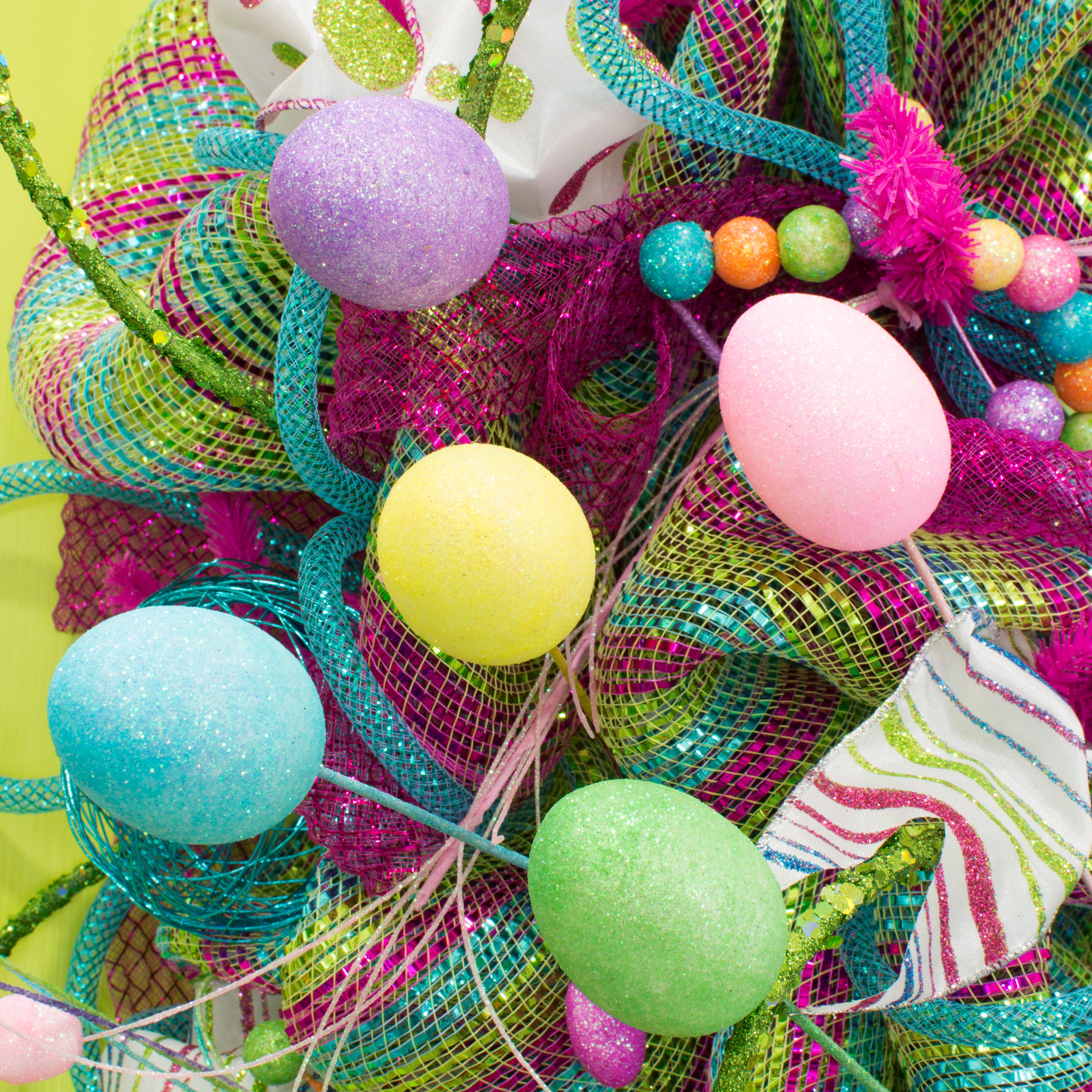55MM Glitter Egg Pick: Pastel (5) Lifestyle Photo
