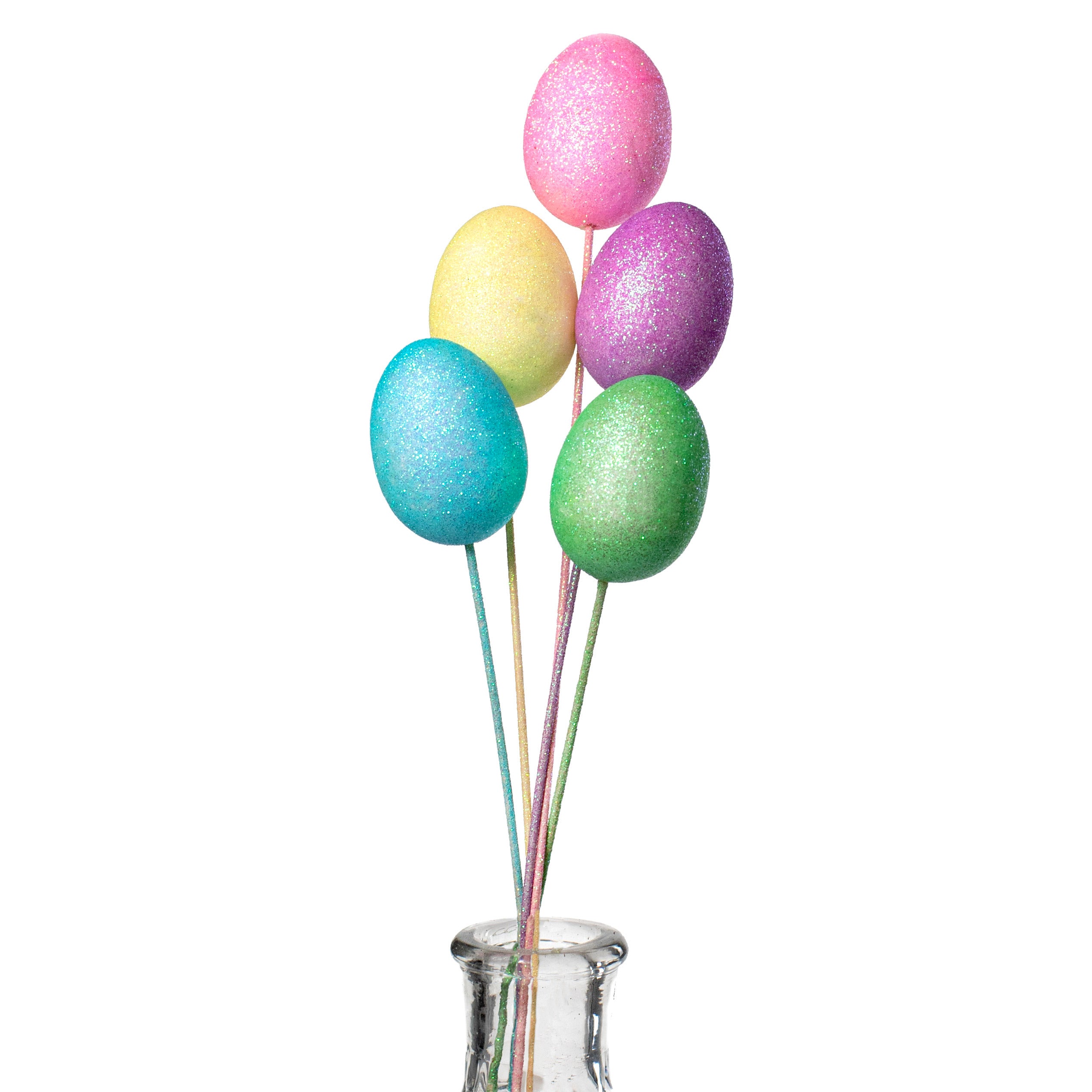 55MM Glitter Egg Pick: Pastel (5) Item Number: HE6111