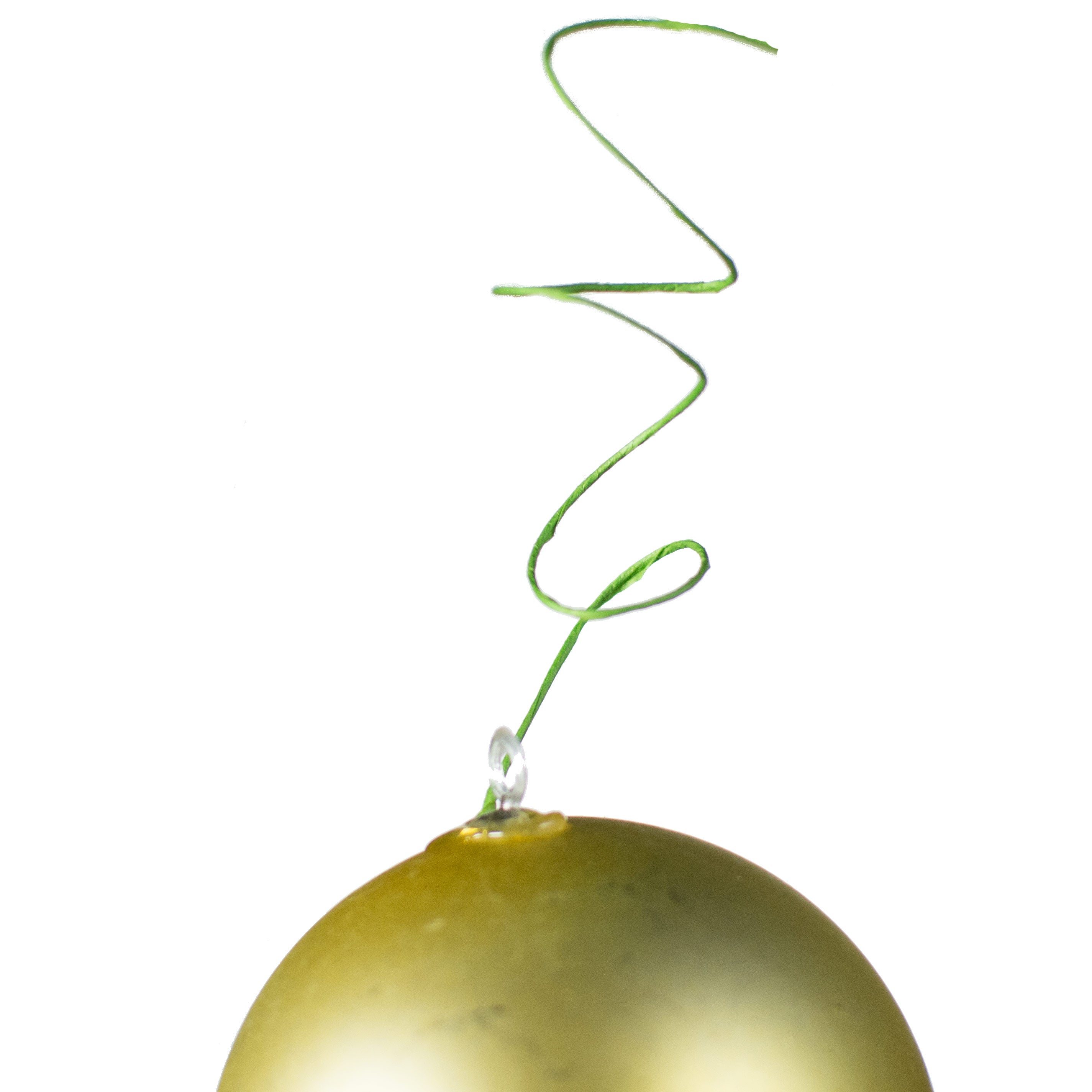 70MM Matte Ball Ornament On Wire: Gold (12) detail photo 3