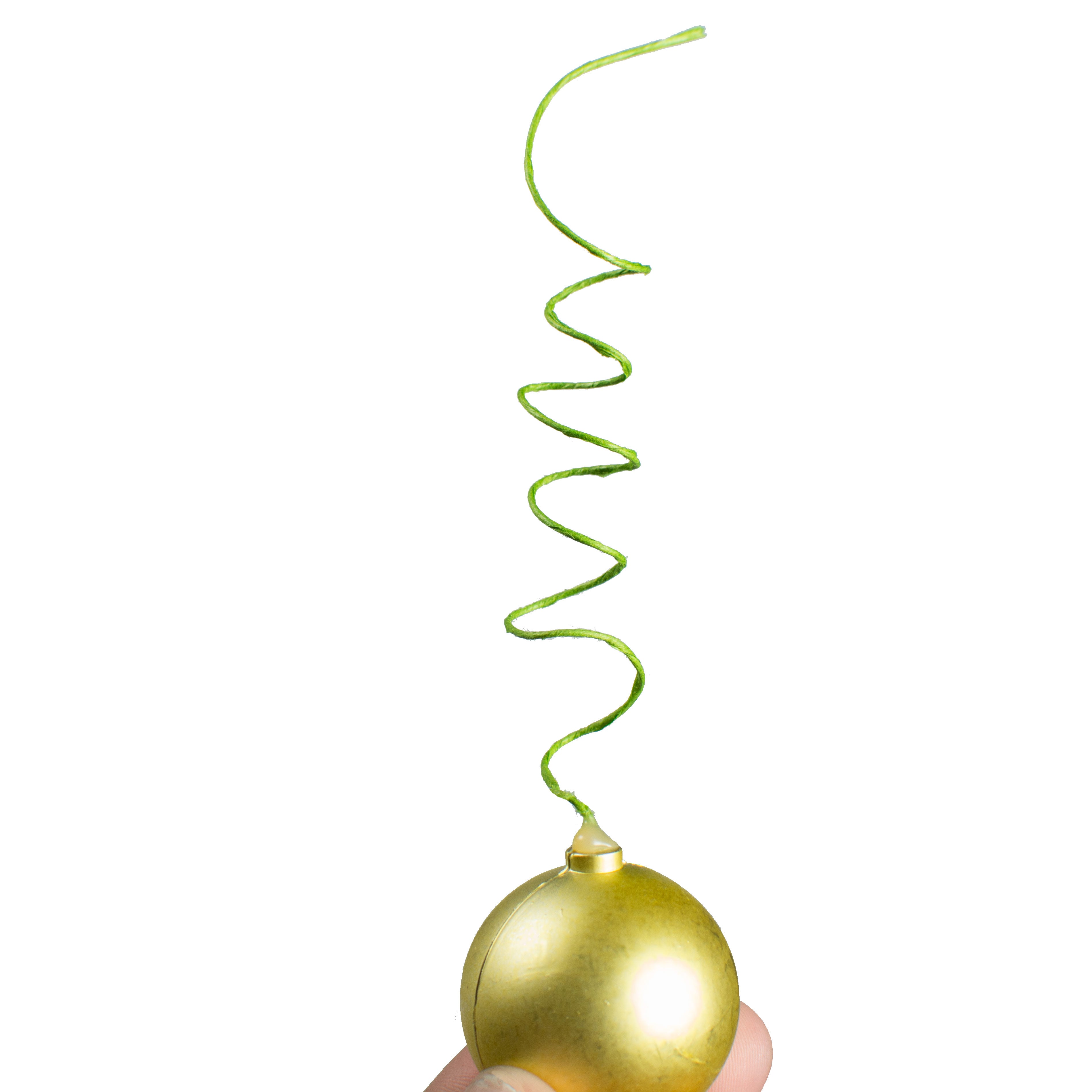 30MM Matte Ball Ornament On Wire: Gold (72) detail photo 3