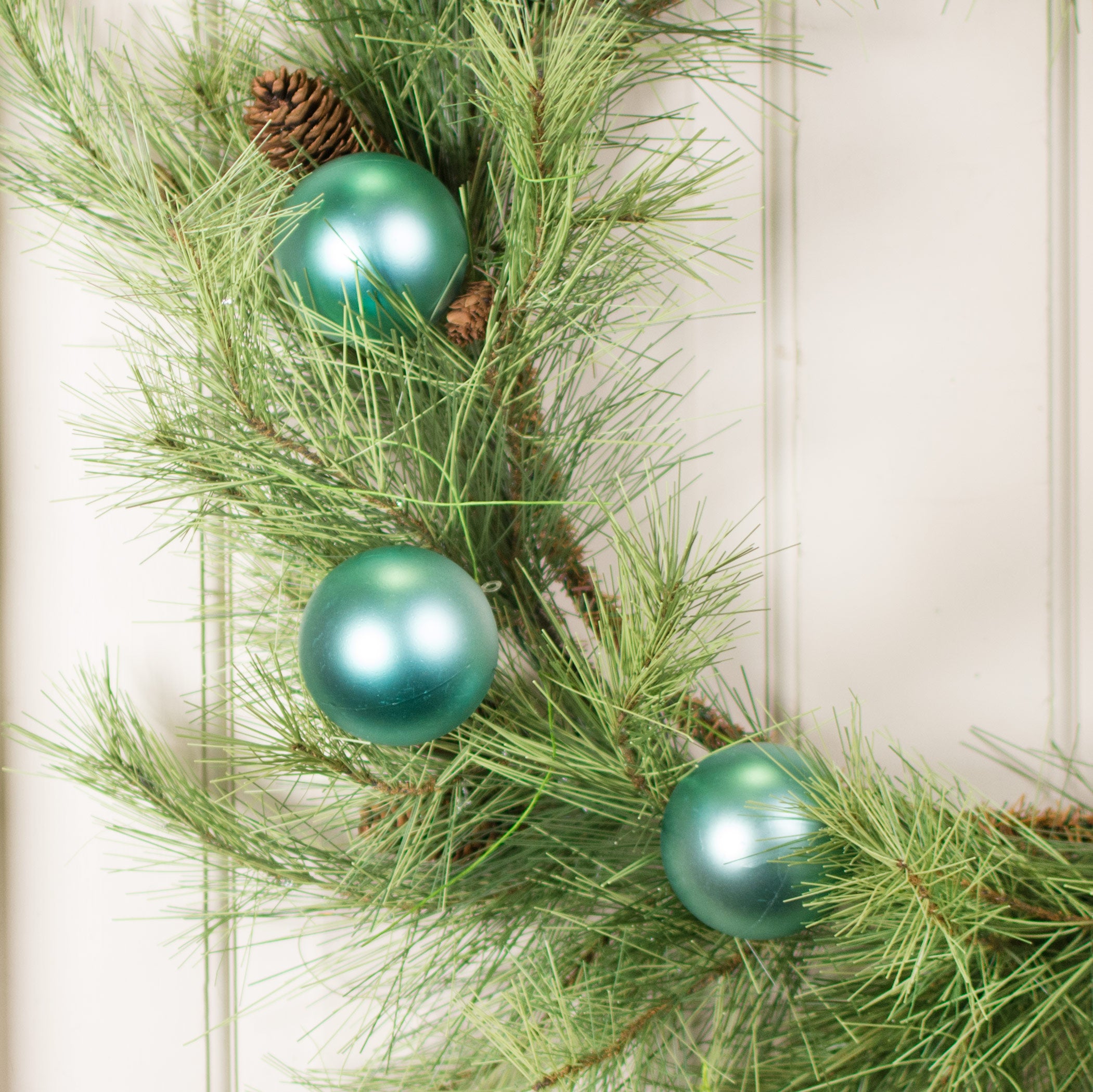 70MM Matte Ball Ornament On Wire: Light Turquoise (12) Lifestyle Photo
