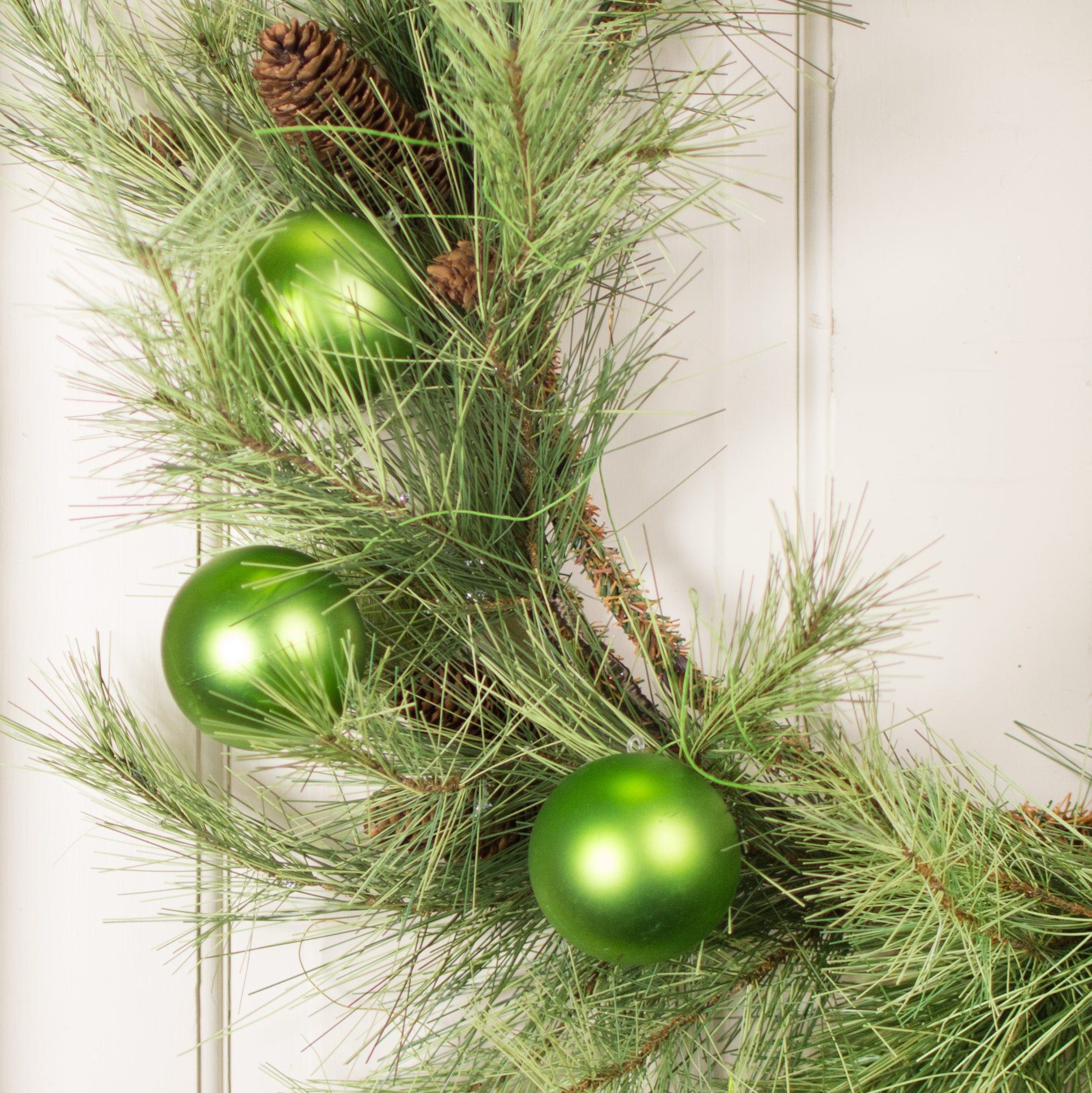 70MM Matte Ball Ornament On Wire: Lime Green (12) Lifestyle Photo