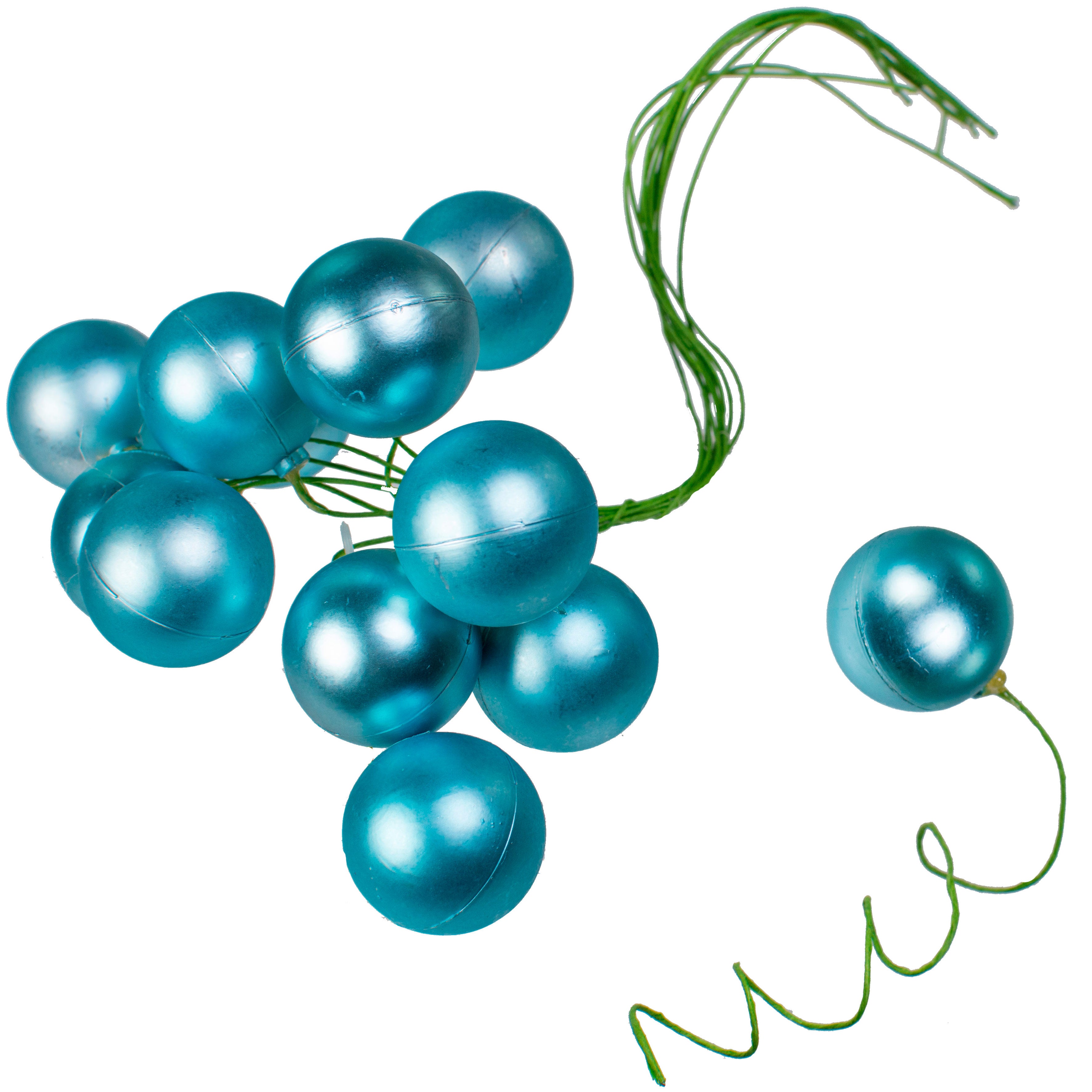 30MM Matte Ball Ornament On Wire: Robin's Egg Blue (72) detail photo 3