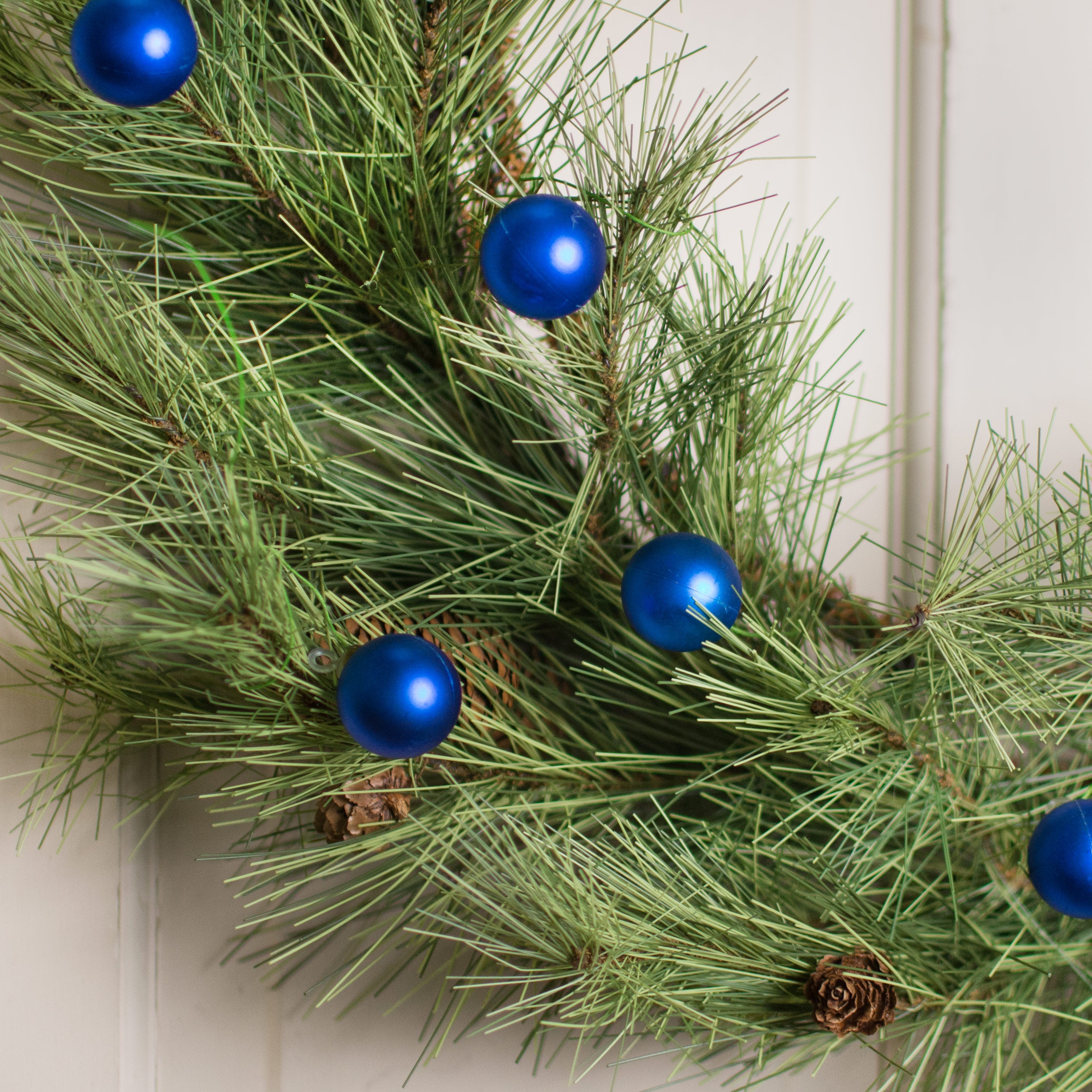 30MM Matte Ball Ornament On Wire: Royal Blue (72) Lifestyle Photo
