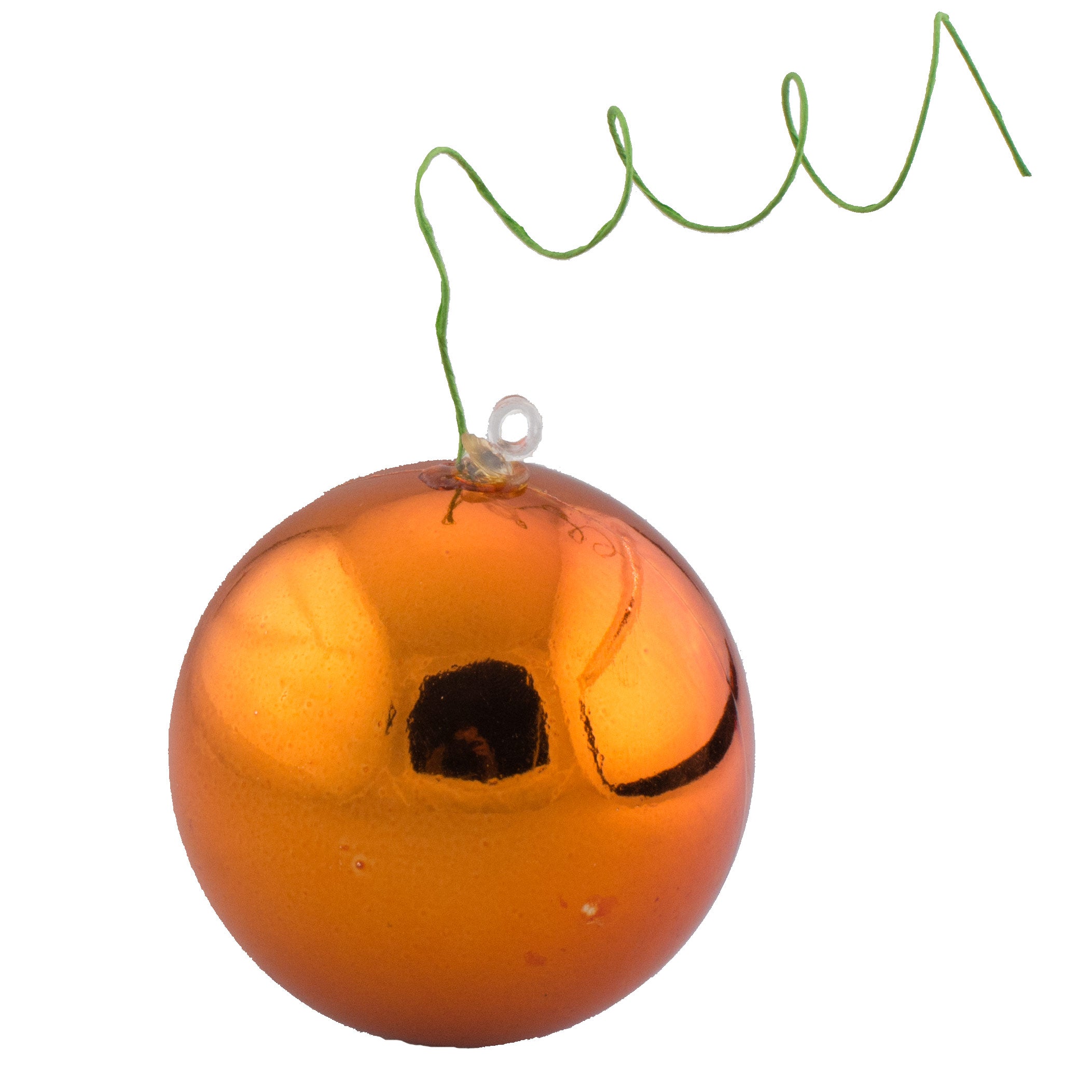 70MM Metallic Ball Ornament On Wire: Copper Orange (12) detail photo 3