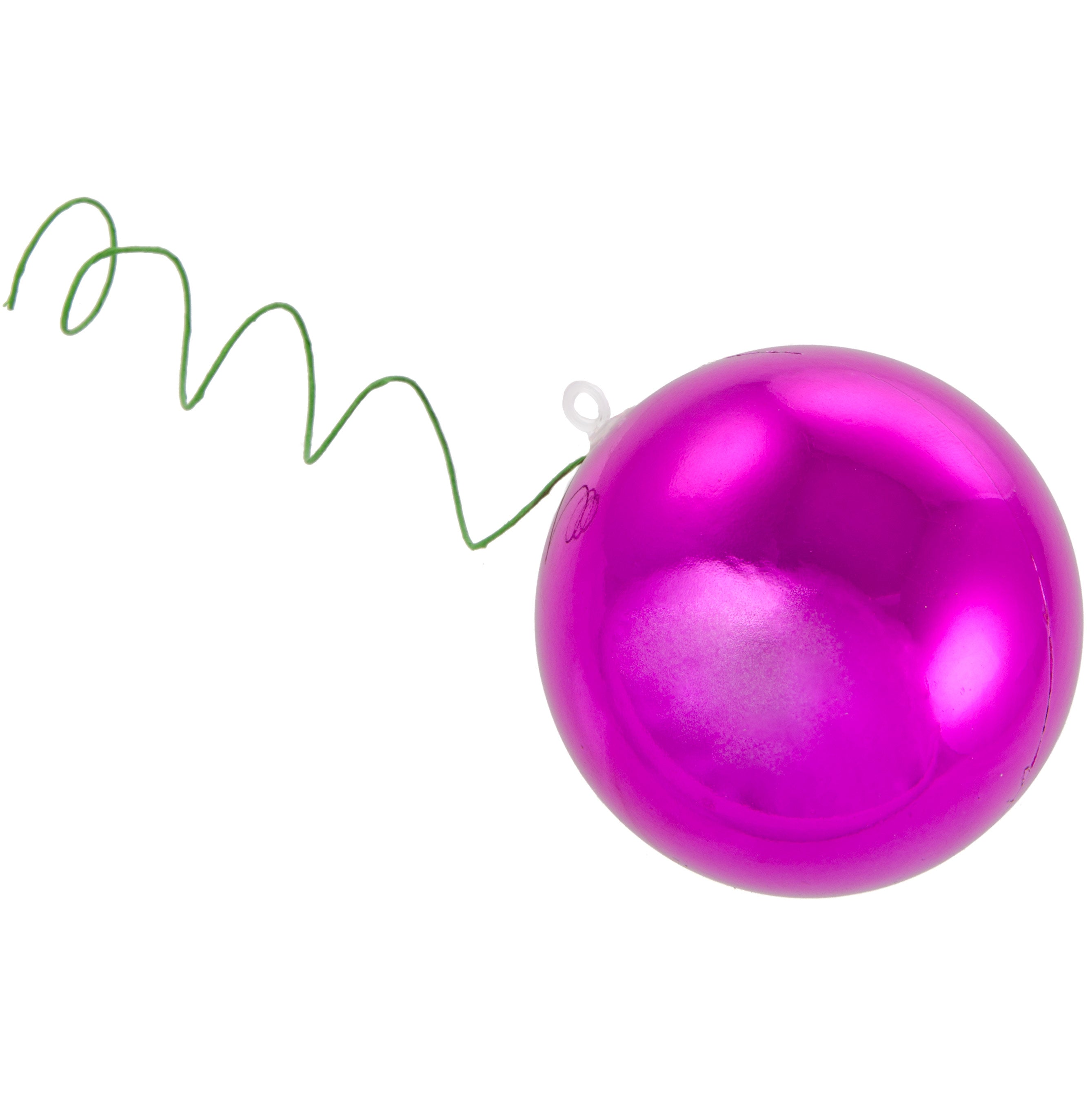 70MM Metallic Ball Ornament On Wire: Fuchsia Pink (12) Lifestyle Photo