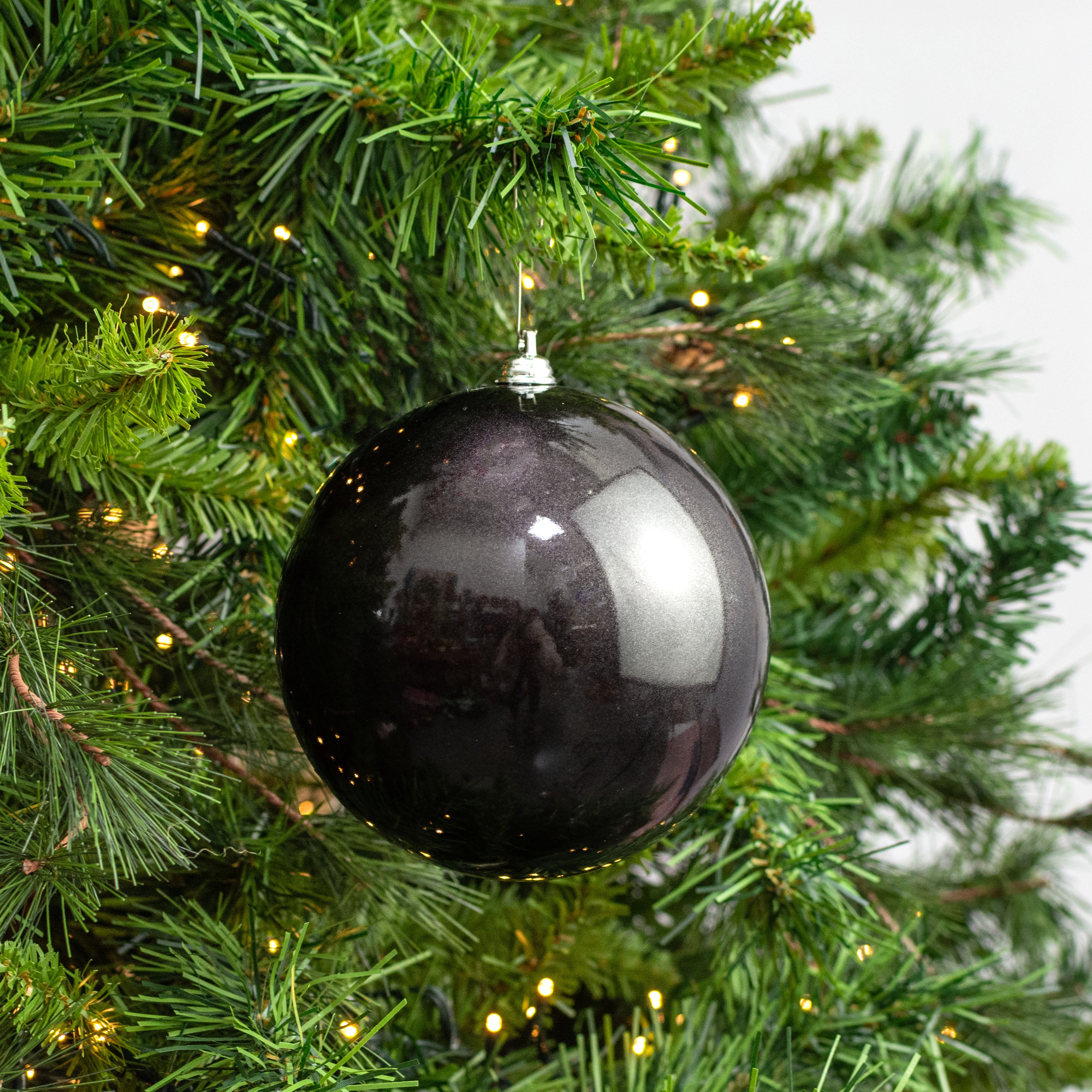 120MM Plastic Ball Ornaments: Candy Apple Black (Set of 2) Lifestyle Photo
