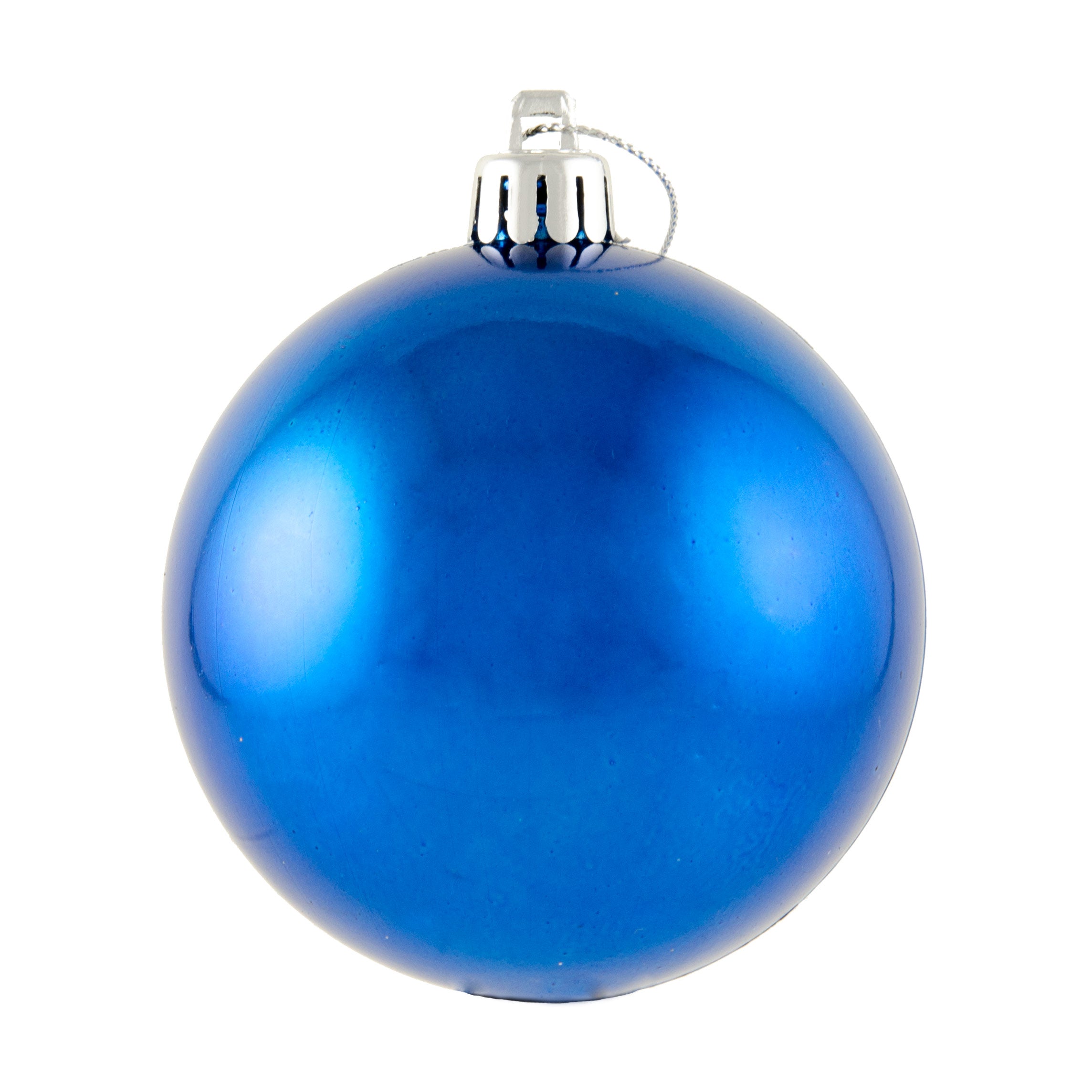 80MM Round Smooth Metallic Ball Ornament: Shiny Royal Blue Item Number: XY046125