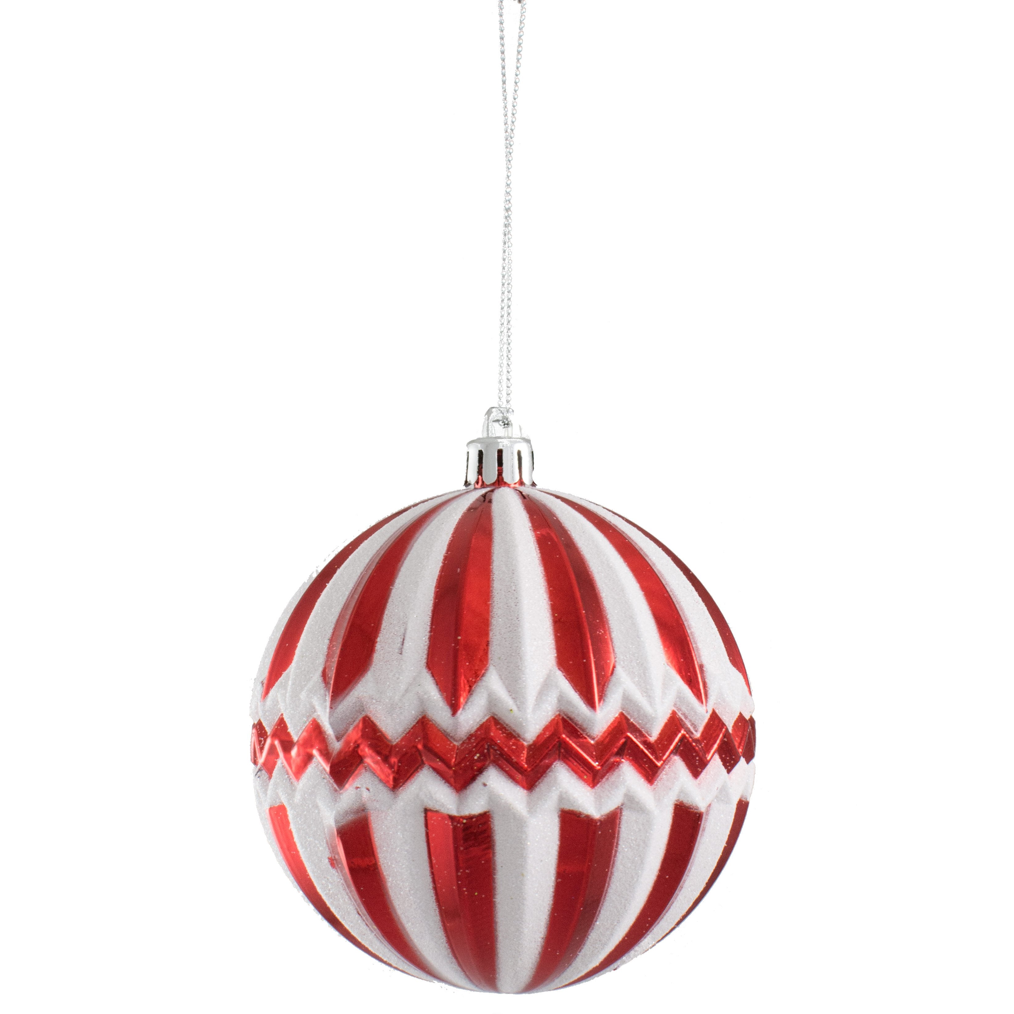 100MM Stripe Chevron Ornament: Red & White Item Number: XY8377Y5