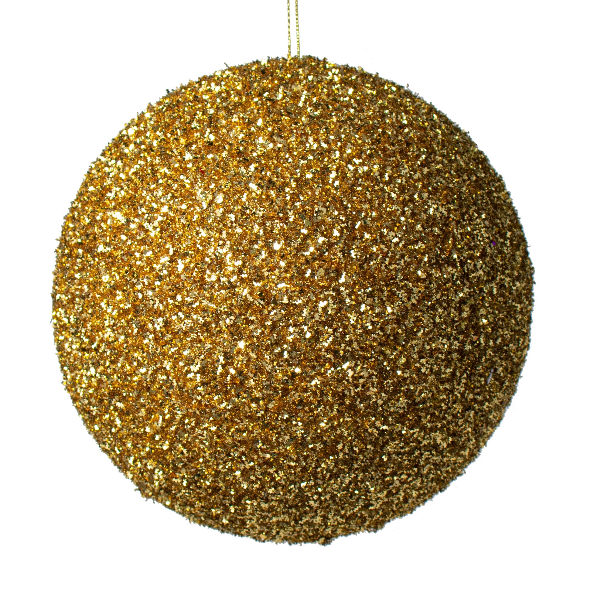 200MM Tinsel Glitter Ball Ornament: Gold Item Number: XJ430308