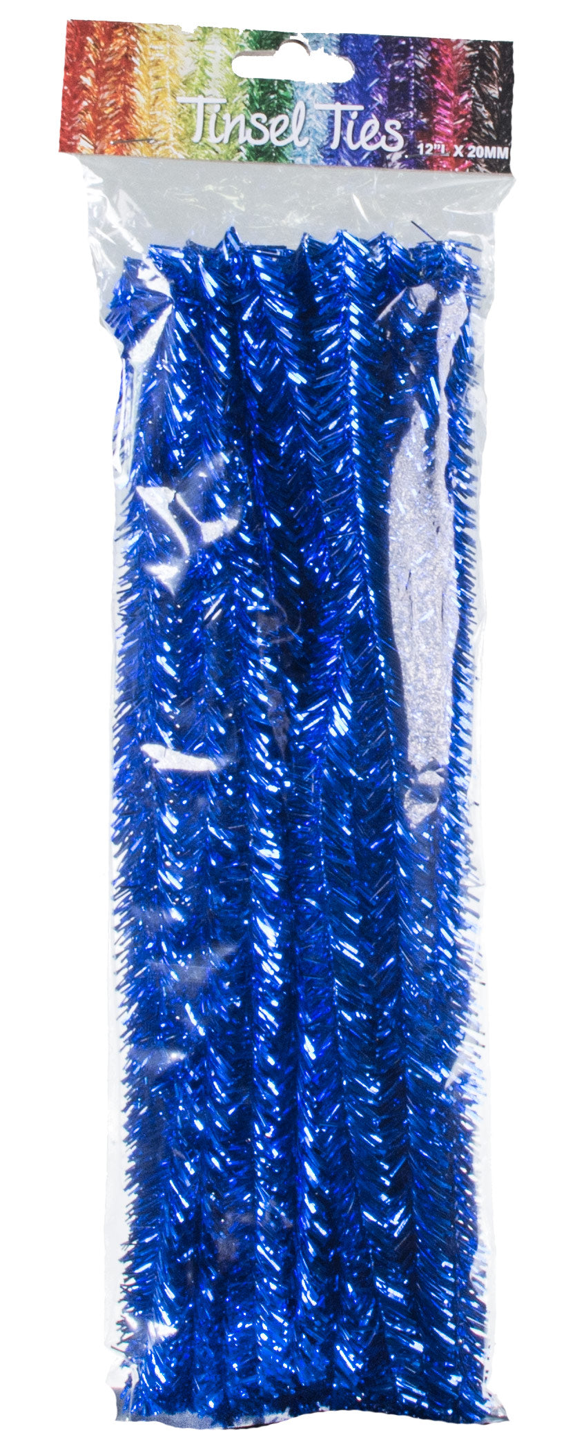 20mm Tinsel Tie Stems: Metallic Royal Blue (25) Item Number: MA000125