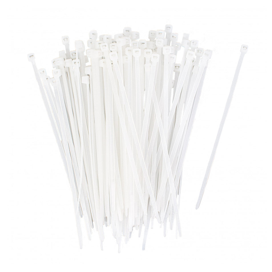 6" x 2.8mm Zip Ties: White (100) Item Number: MD133627