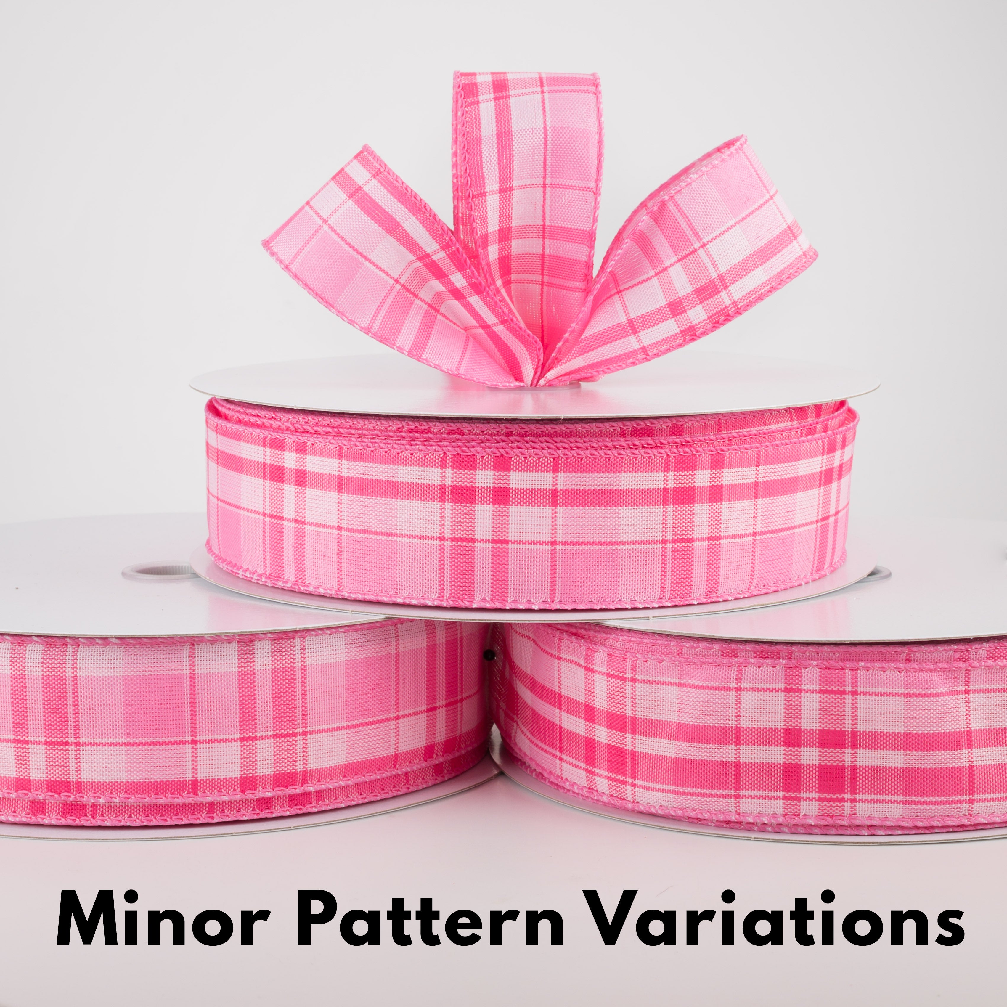 1.5" Montana Plaid Ribbon: Fuchsia, Pink, White (50 Yards) Lifestyle Photo